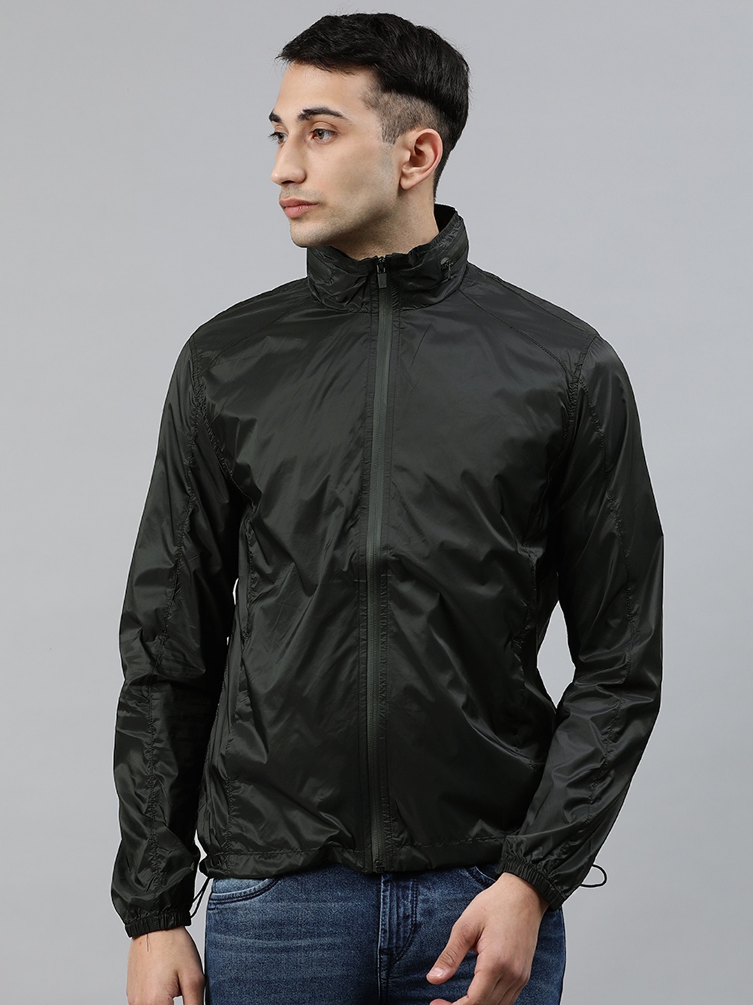 

Arrow New York Men Black Solid Hooded Sporty Jacket