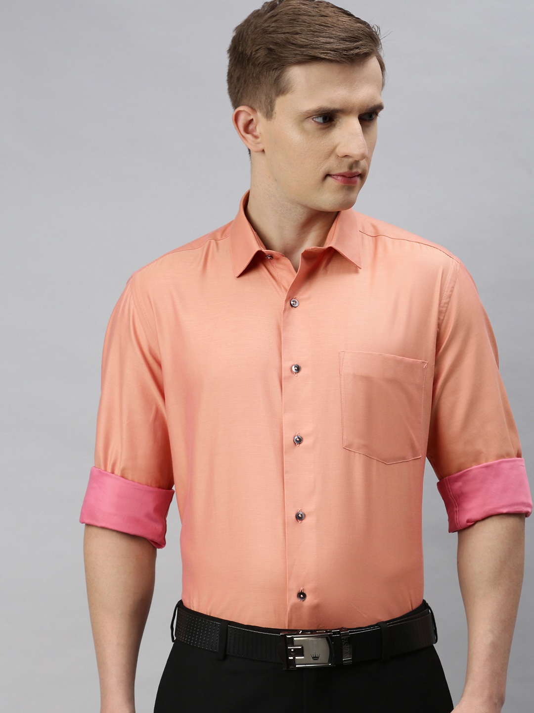 

Arrow Men Rust Brown Regular Fit Solid Formal Shirt