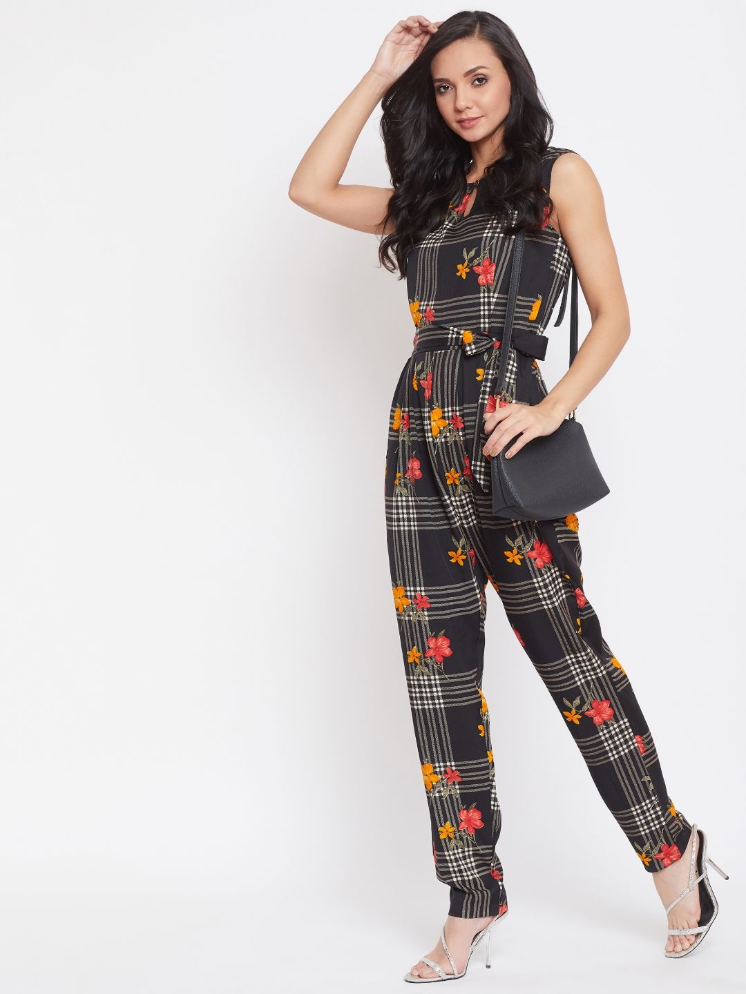 

Uptownie Lite Checked Basic Jumpsuit, Black