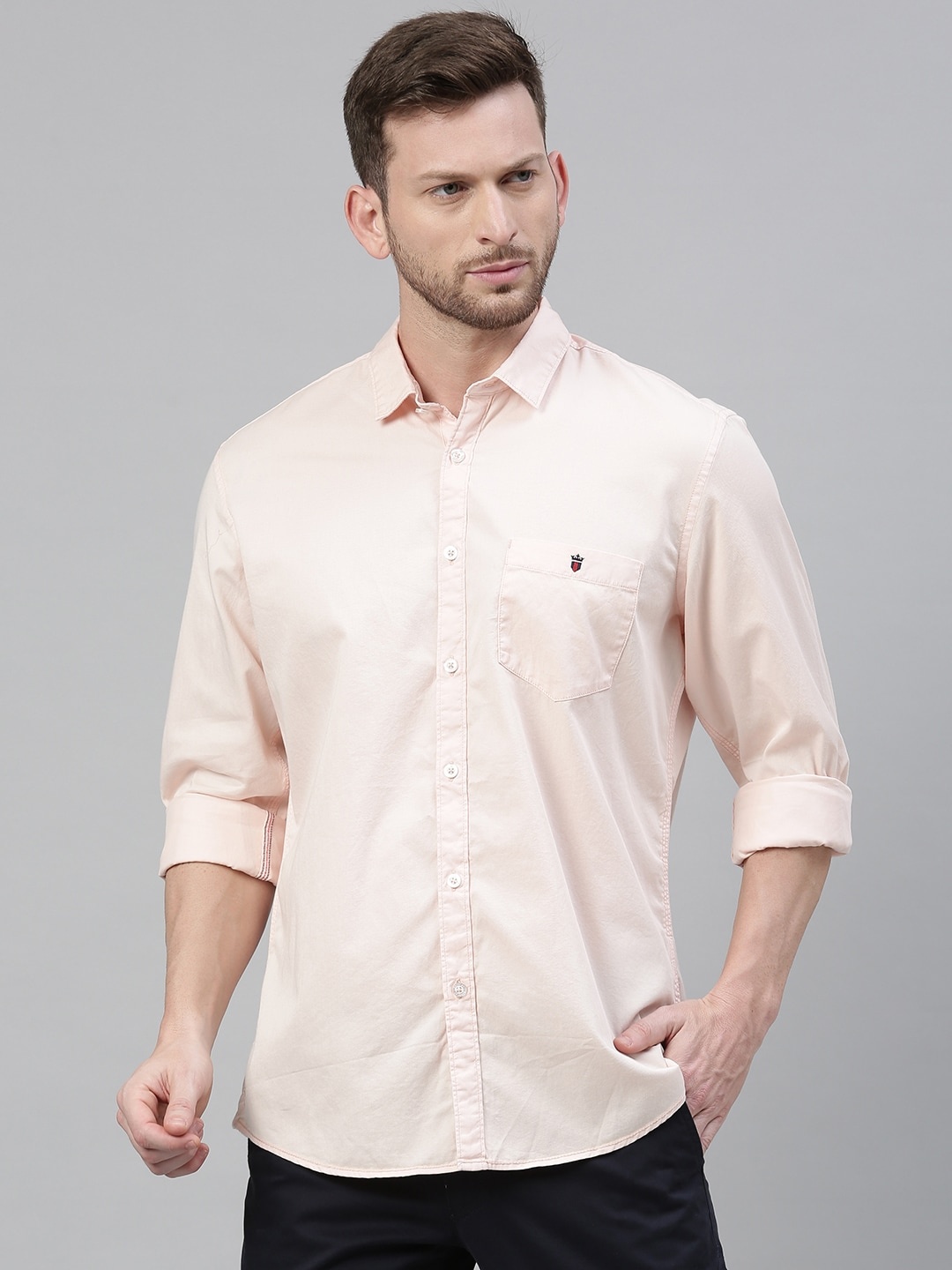 

Louis Philippe Jeans Men Pink Regular Fit Solid Casual Shirt