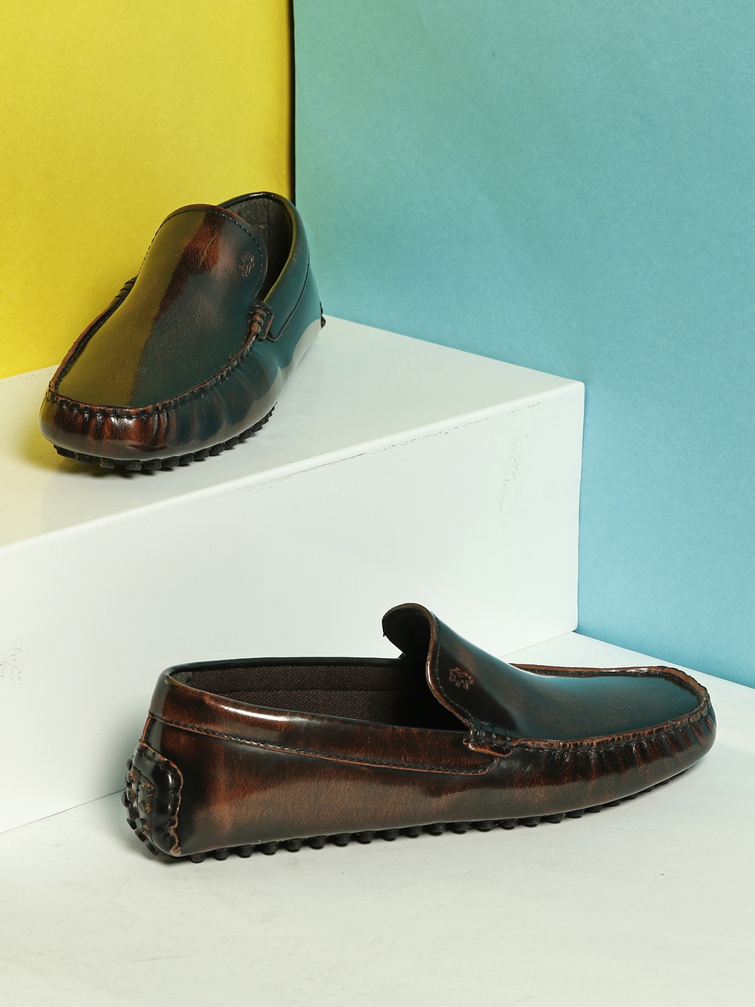 

Red Tape Men Brown Leather Driving Shoes