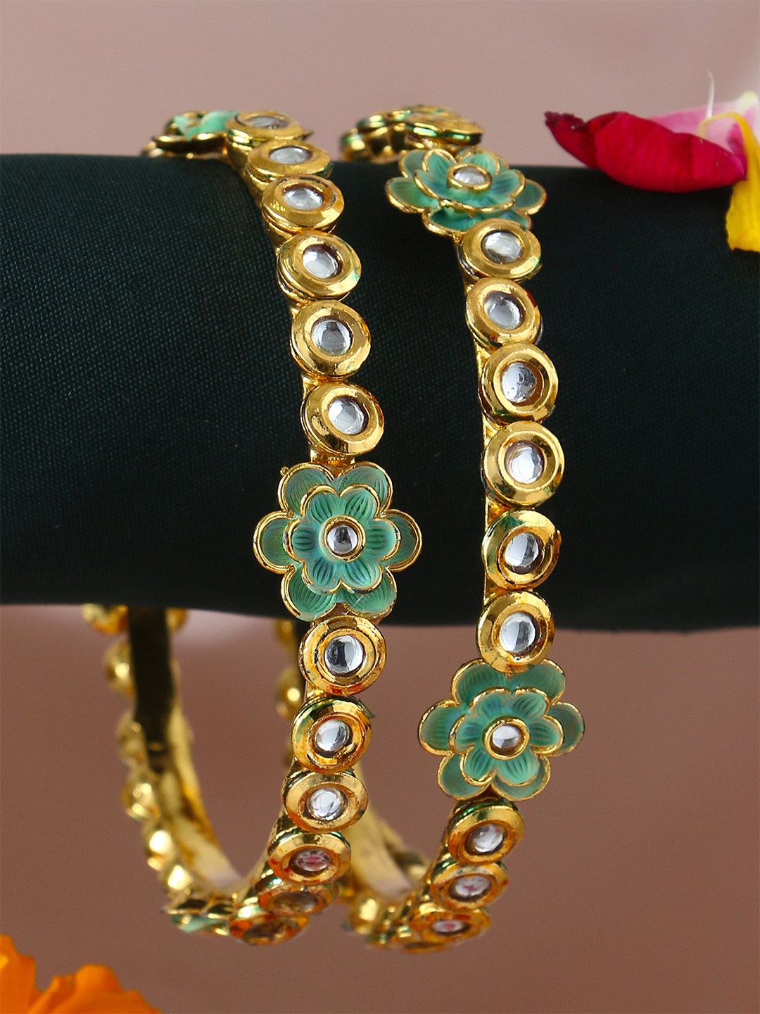 

Adwitiya Set of Two 24 Carat Gold-Plated Handcrafted Bangles
