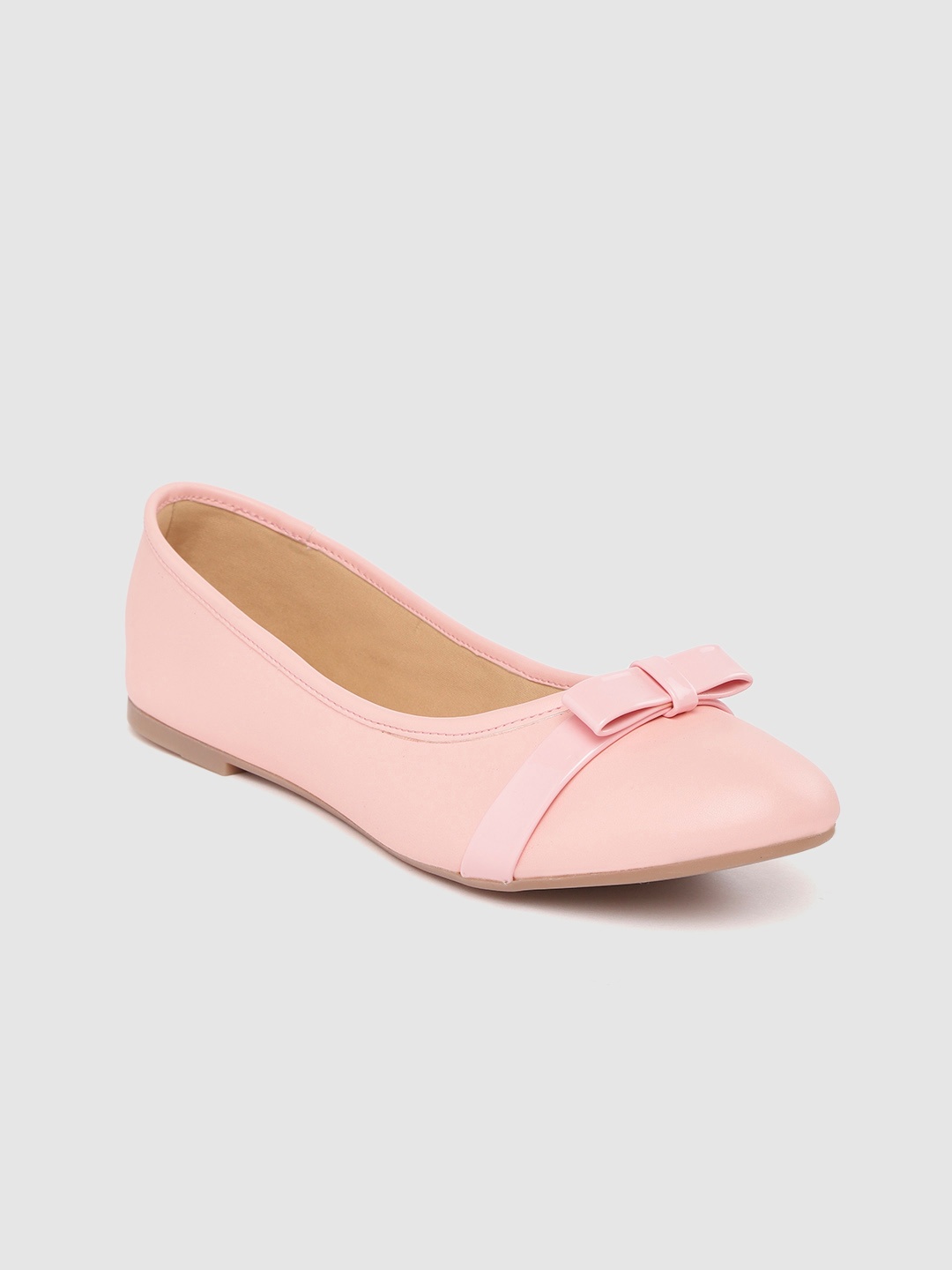

Carlton London Women Pink Solid Ballerinas with Bow Detail