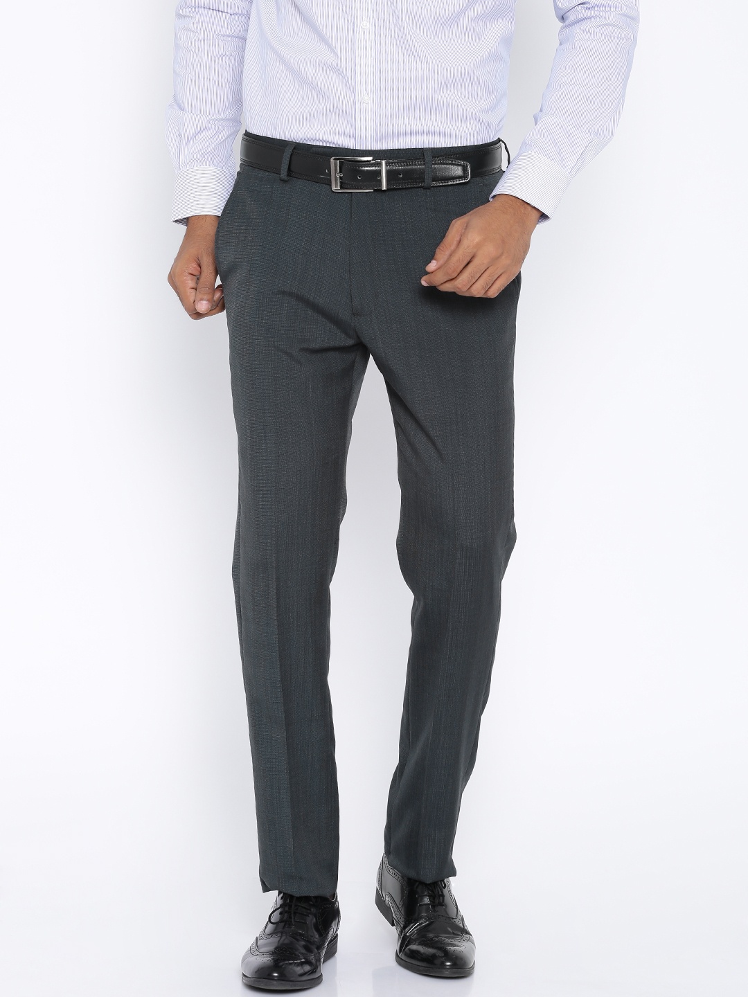 

Arrow Charcoal Grey Tapered Fit Formal Trousers