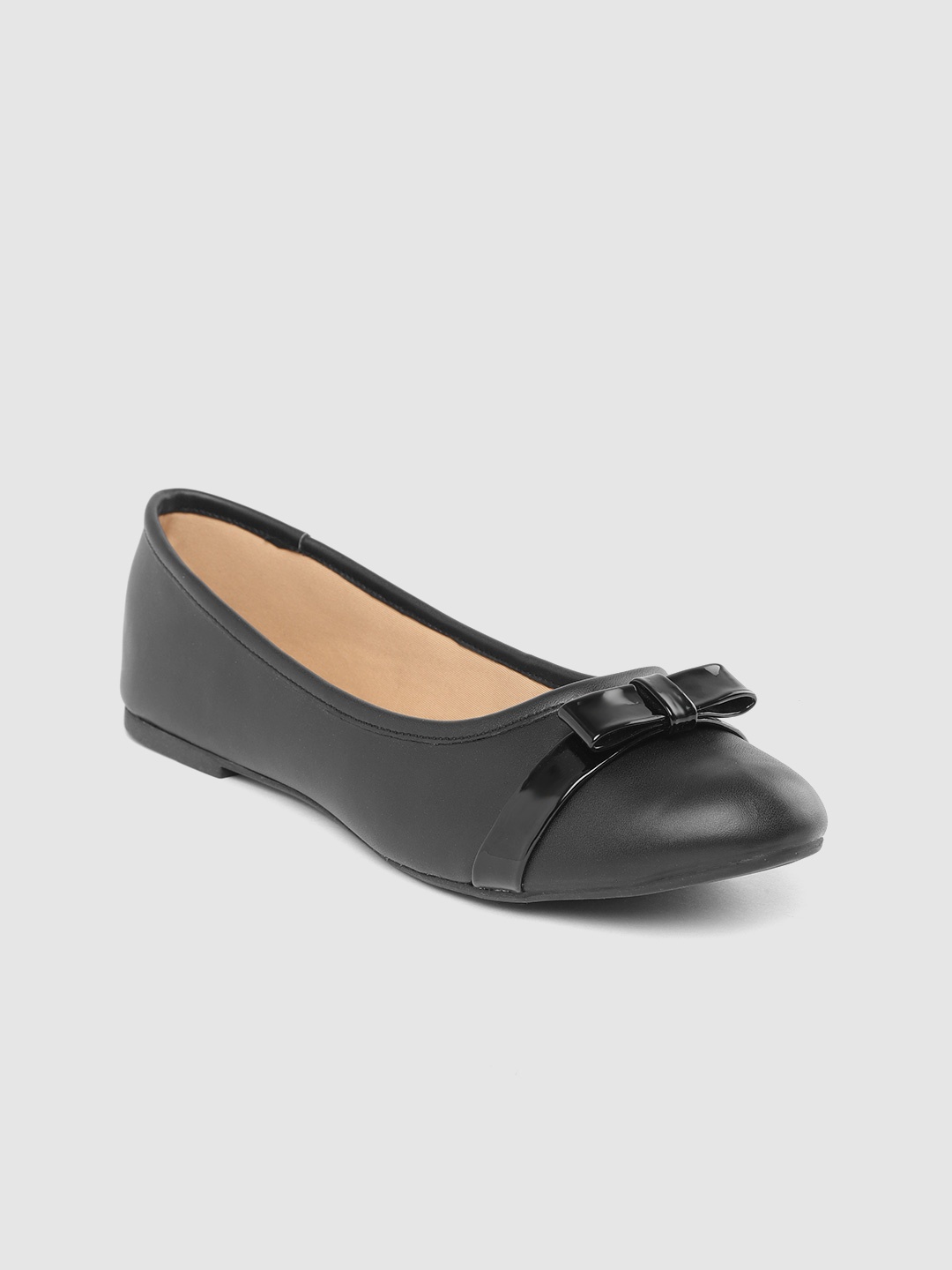 

Carlton London Women Black Solid Ballerinas with Bow Detail