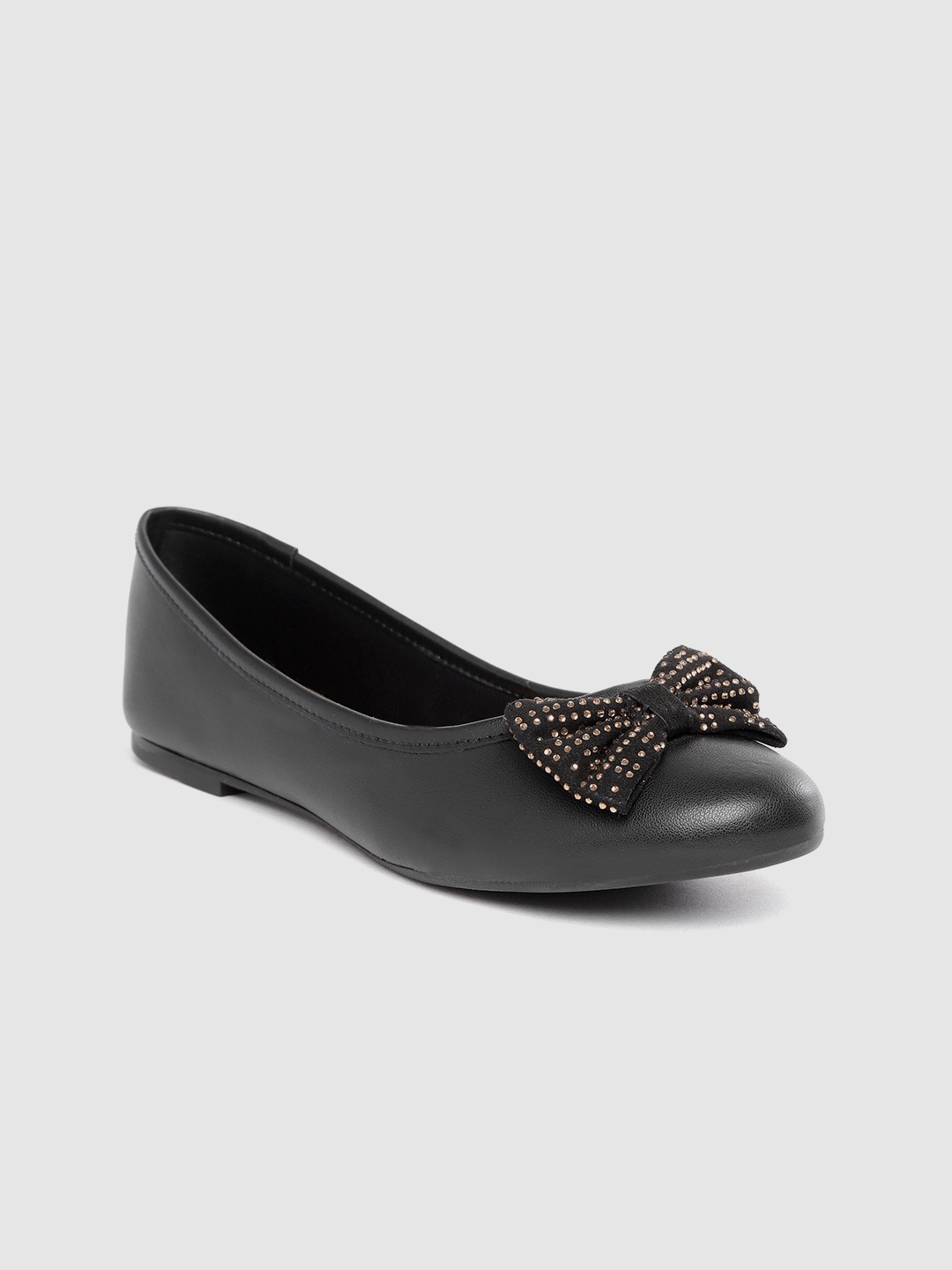 

Carlton London Women Black Embellished Bow Ballerinas