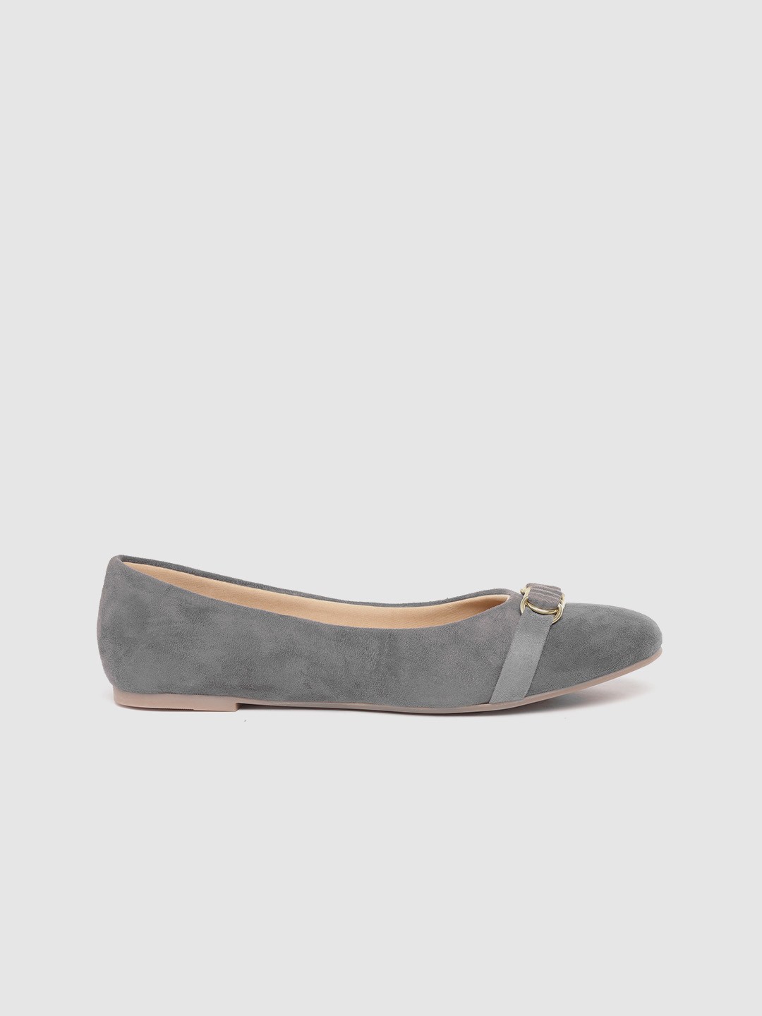 

Carlton London Women Charcoal Grey Embellished Ballerinas