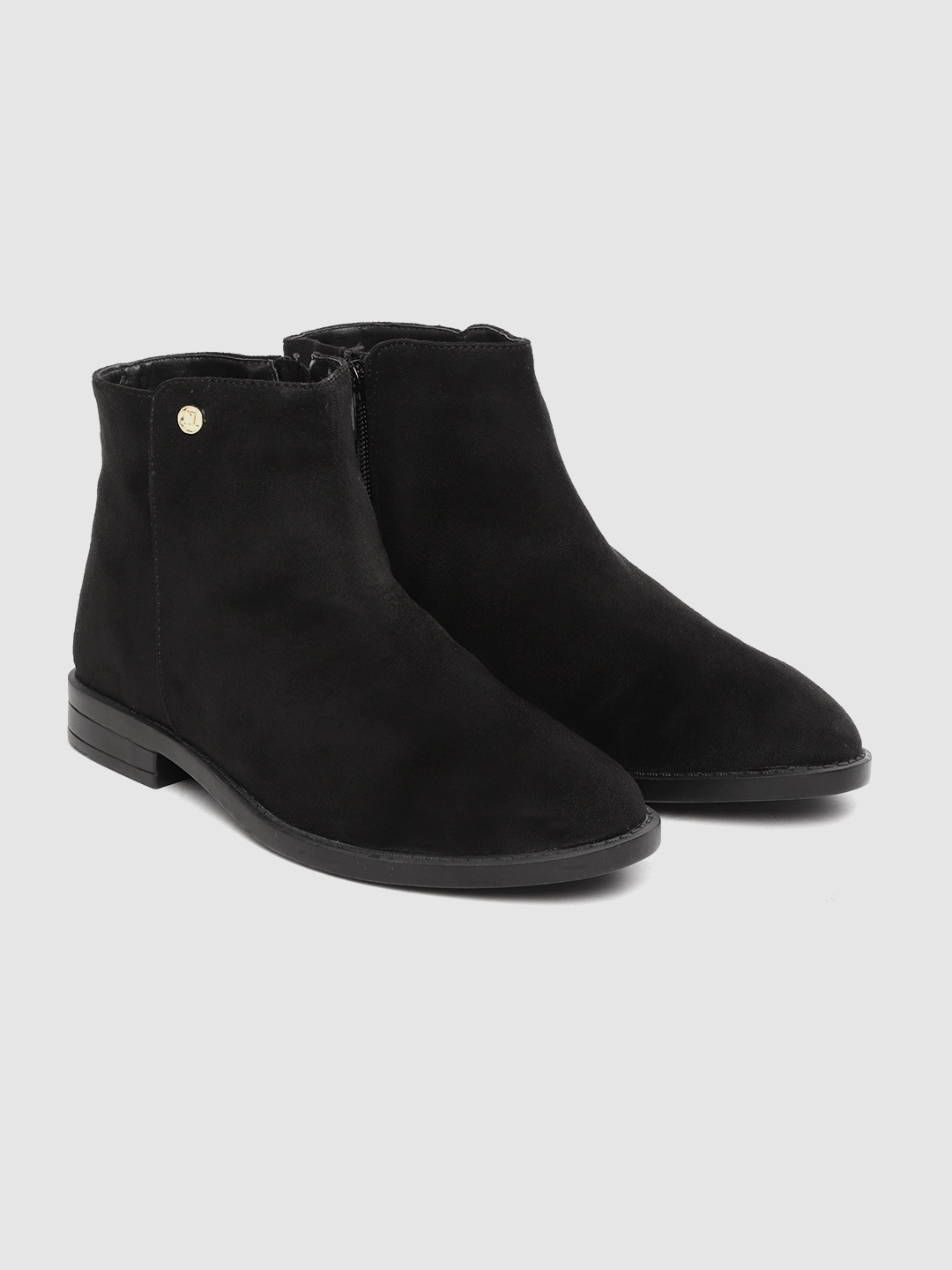 

Carlton London Women Black Solid Mid-Top Flat Boots