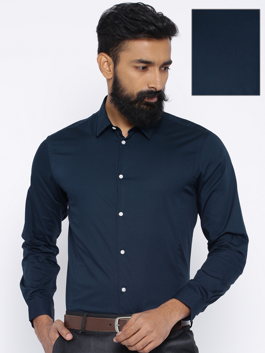 

Arrow New York Navy Snug Fit Formal Shirt, Navy blue