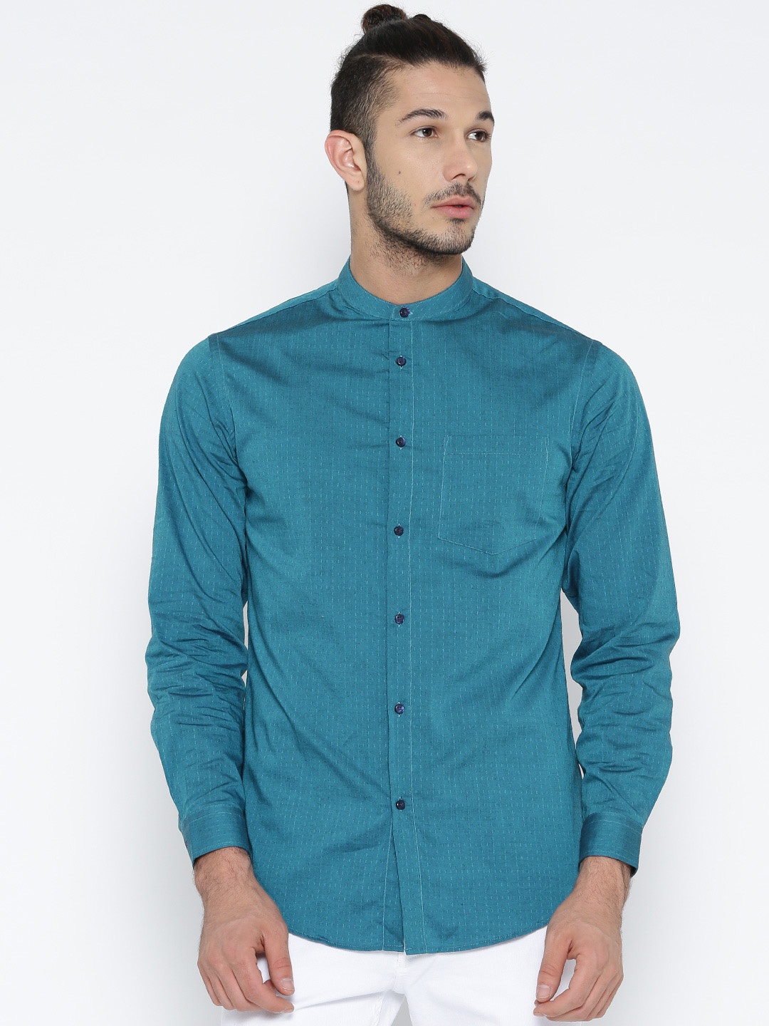 

Arrow New York Teal Blue Snug Fit Smart Casual Shirt