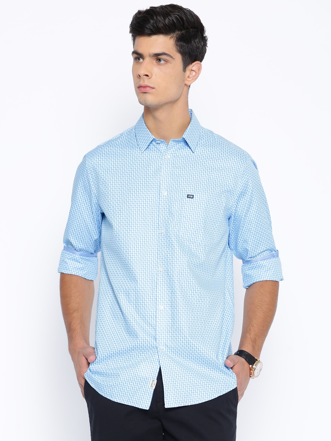 

Arrow Sport Blue Hudson Fit Checked Casual Shirt