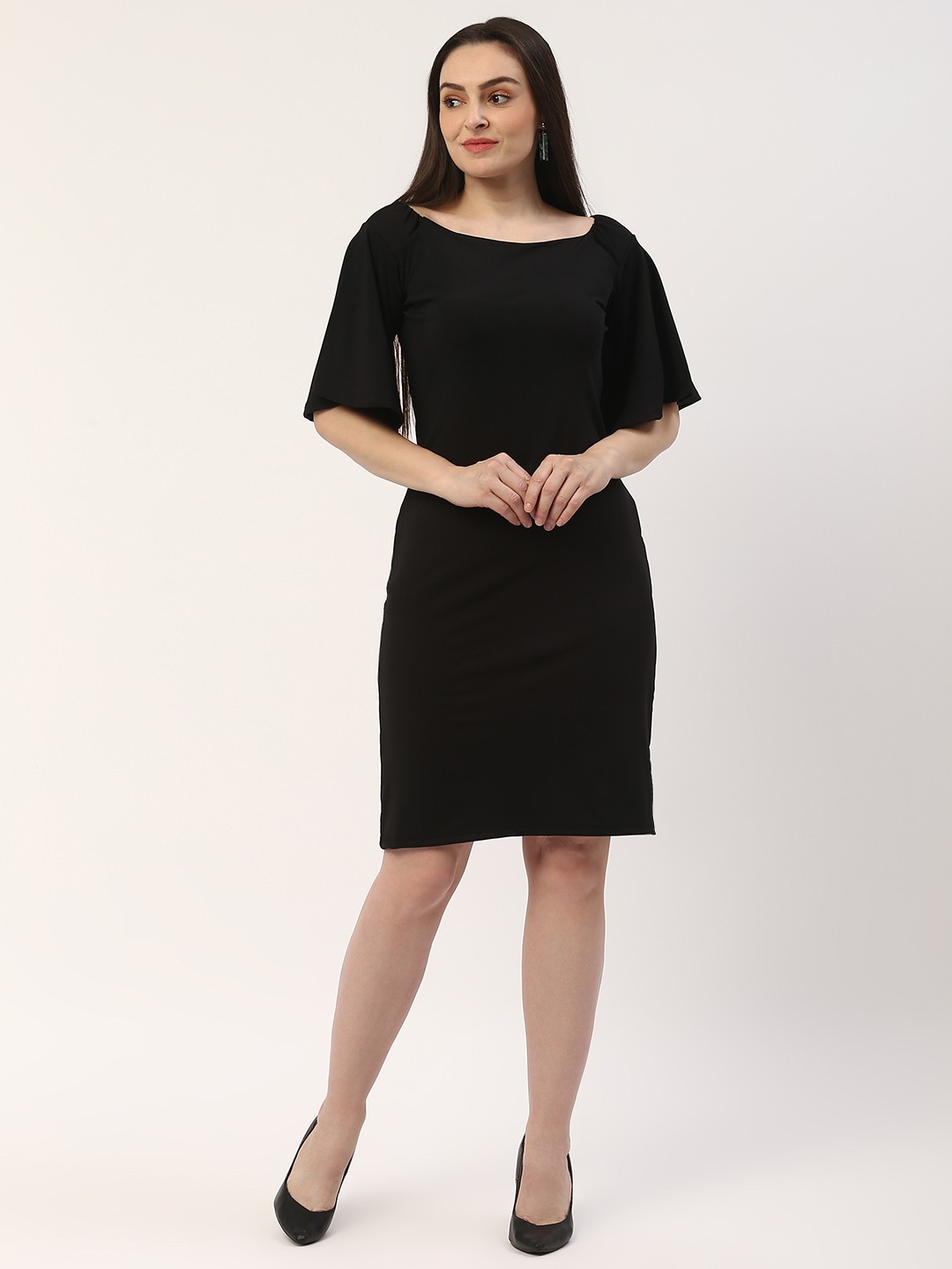 

ZIZO By Namrata Bajaj Women Black Solid Sheath Dress
