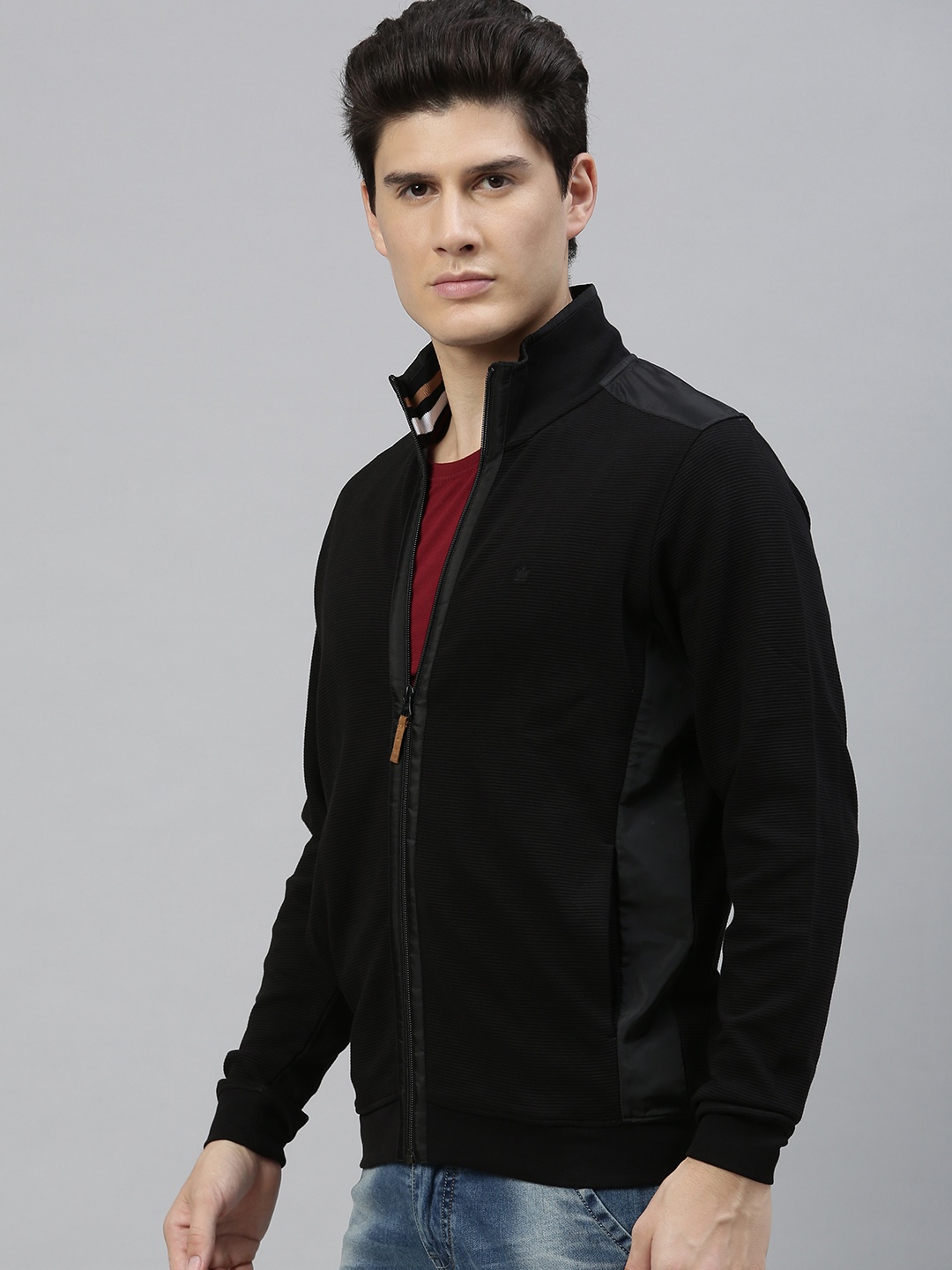 

Louis Philippe Men Black Solid Sweatshirt