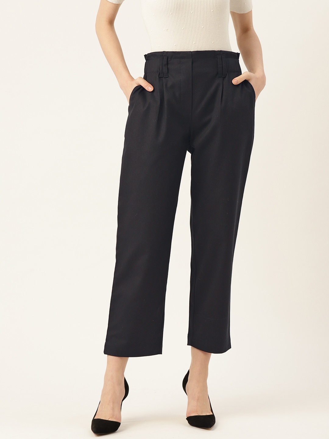 

Off Label Women Black Pure Cotton Regular Fit Solid Trousers