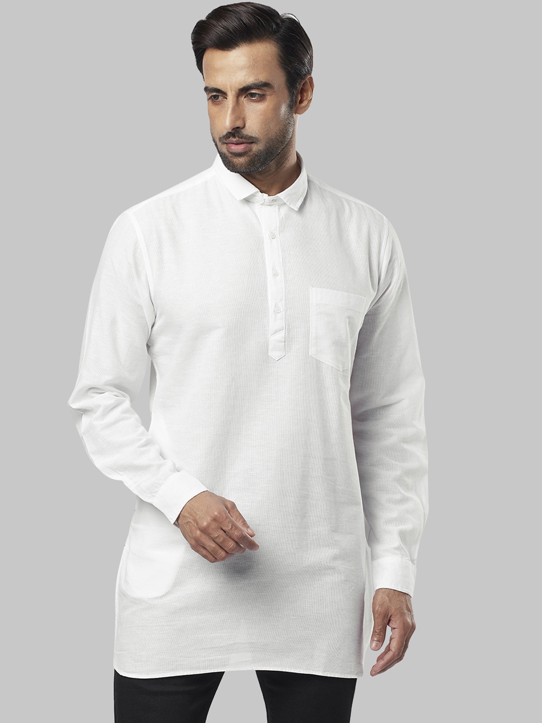 

Ethnix by Raymond Men White Pure Cotton Kurta