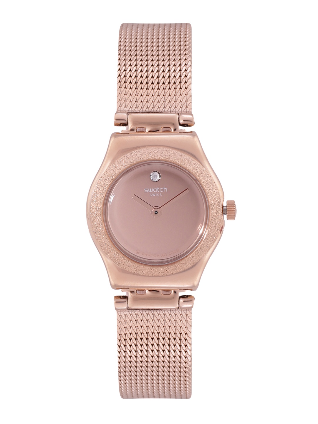 

Swatch Women Rose Gold-Toned Luminescent Swiss Water Resistant Analogue Watch YSG166M