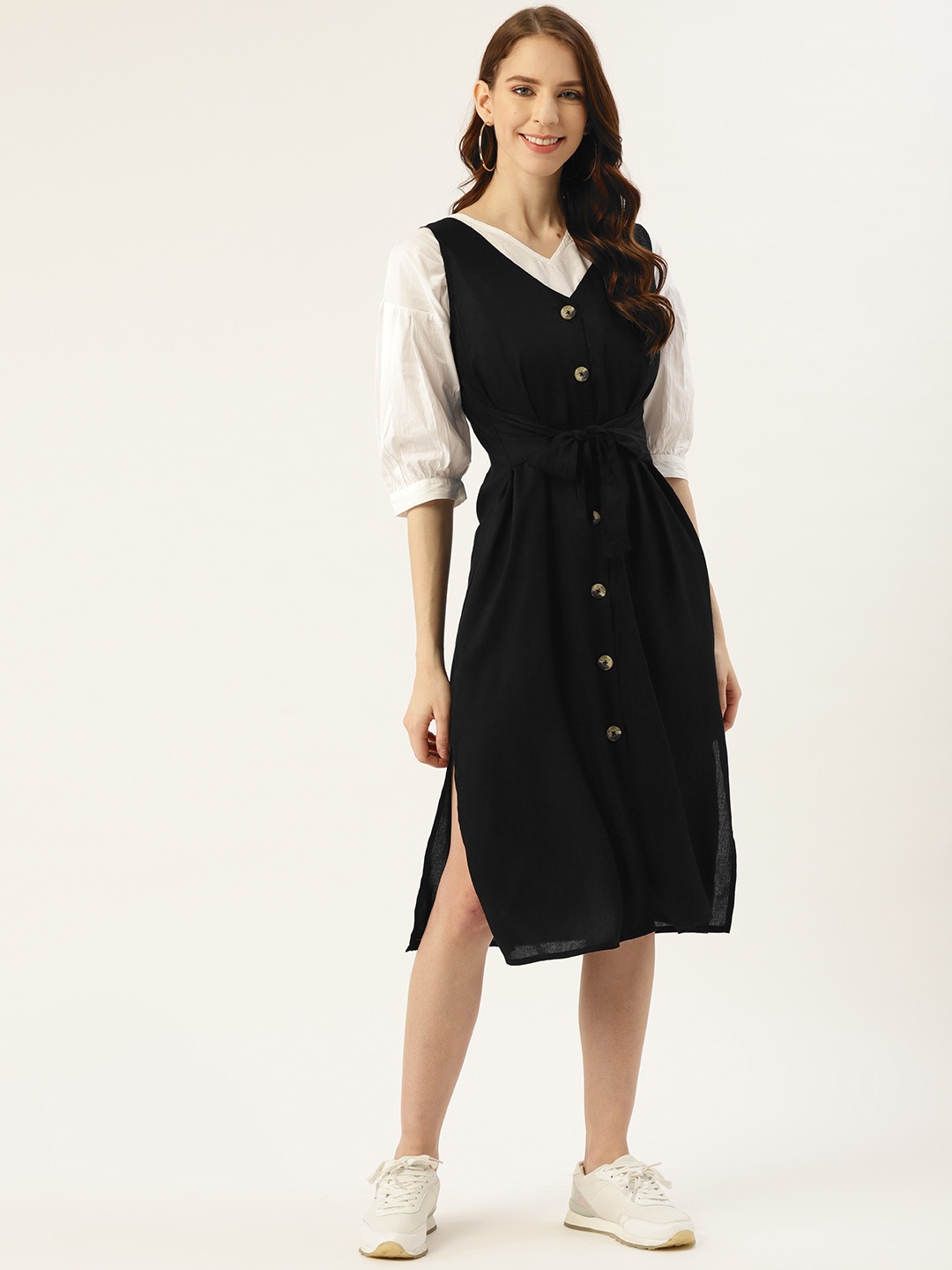 

Off Label Women Black Solid Sheath Dress with Top