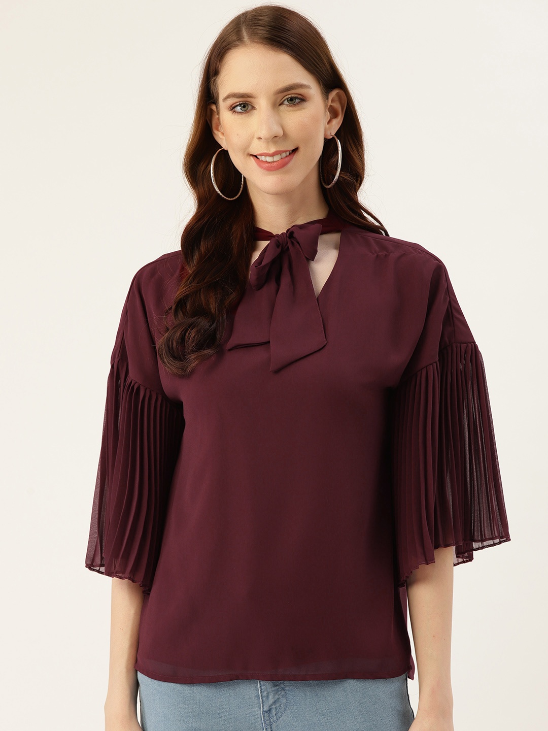 

Off Label Women Burgundy Solid Top