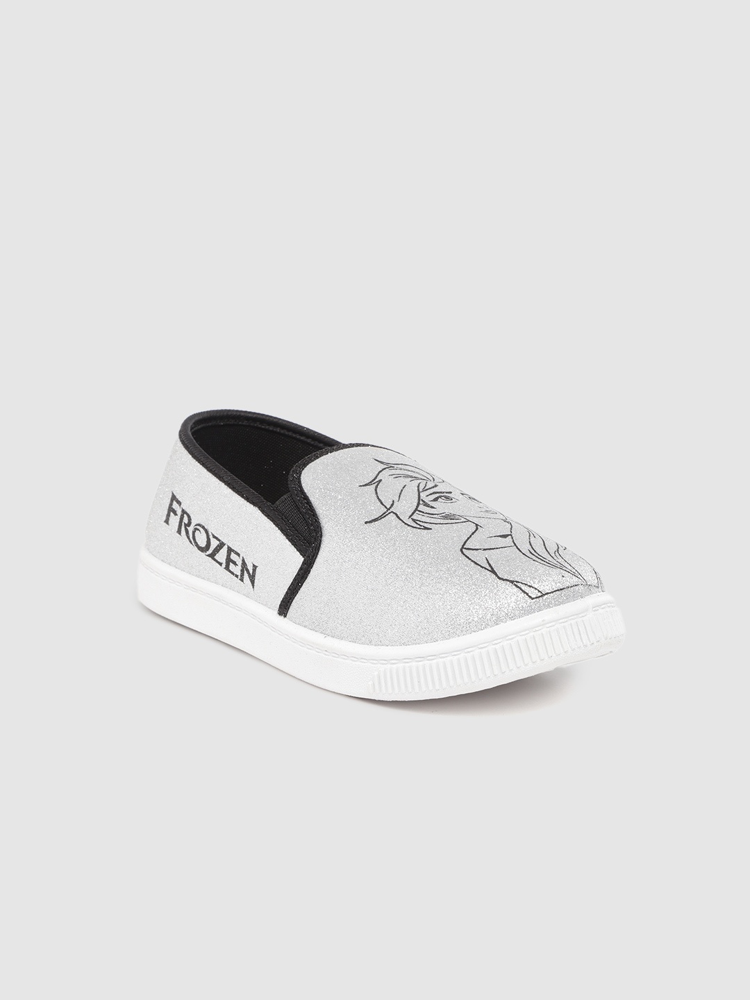 

toothless Girls Silver-Toned Giltter Slip-On Sneakers with Frozen Print Detail