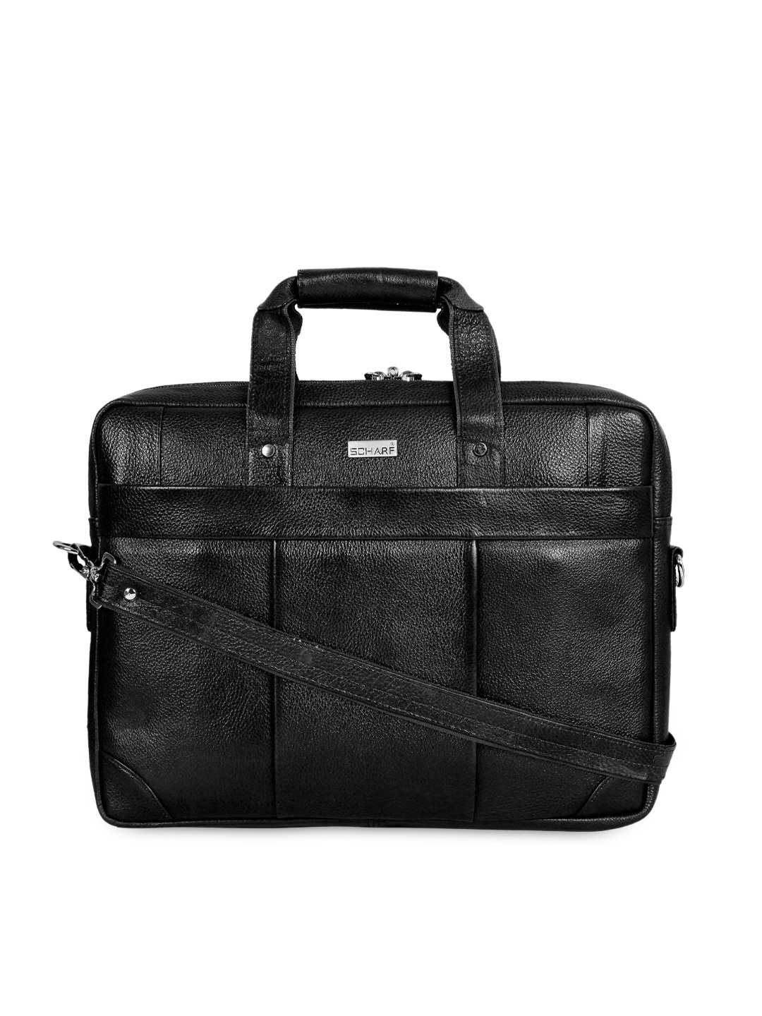 

SCHARF Men Black Genuine Leather Laptop Bag