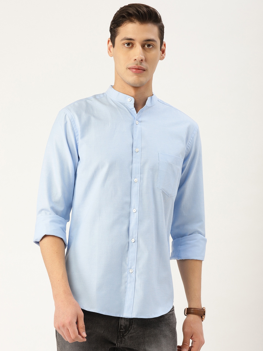 

Style Quotient Men Blue Solid Smart Shirt