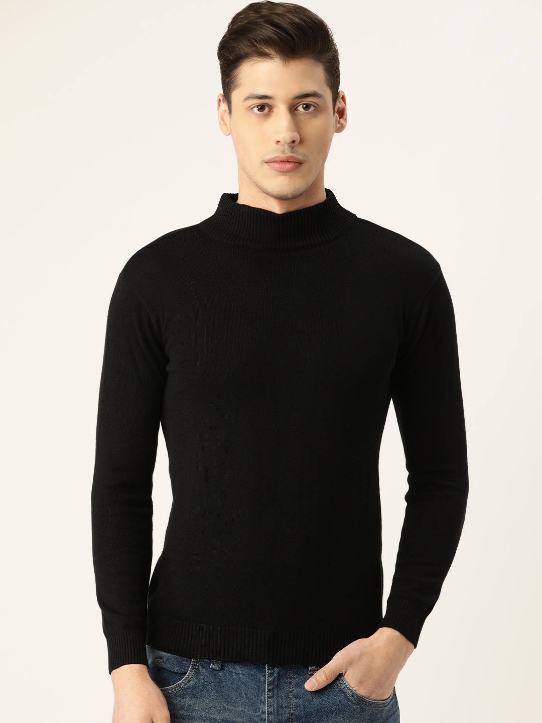 

Style Quotient Men Black Solid Pullover Sweater