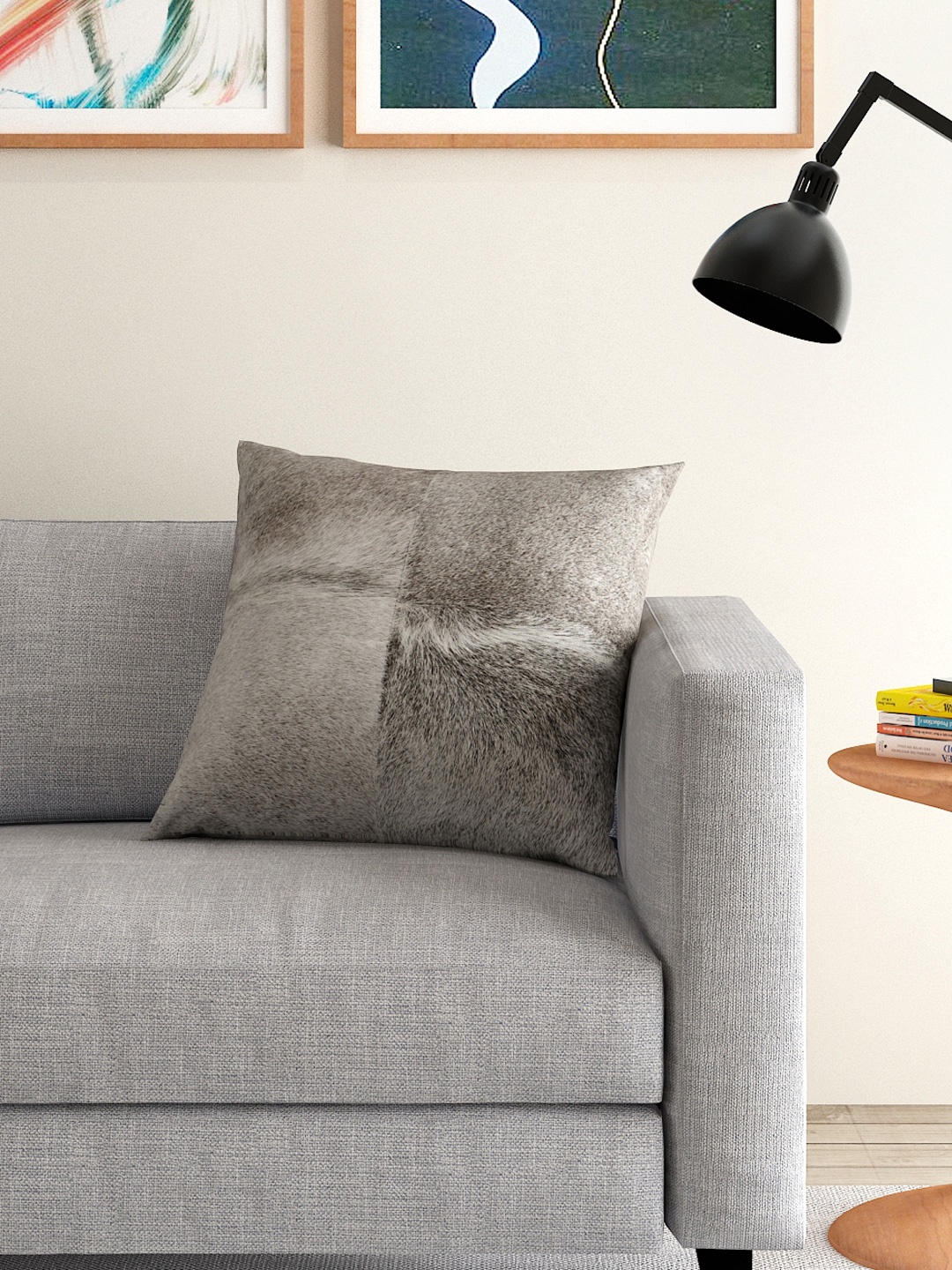 

SWHF Grey Single Leather 18" x 18" Square Cushion Cover