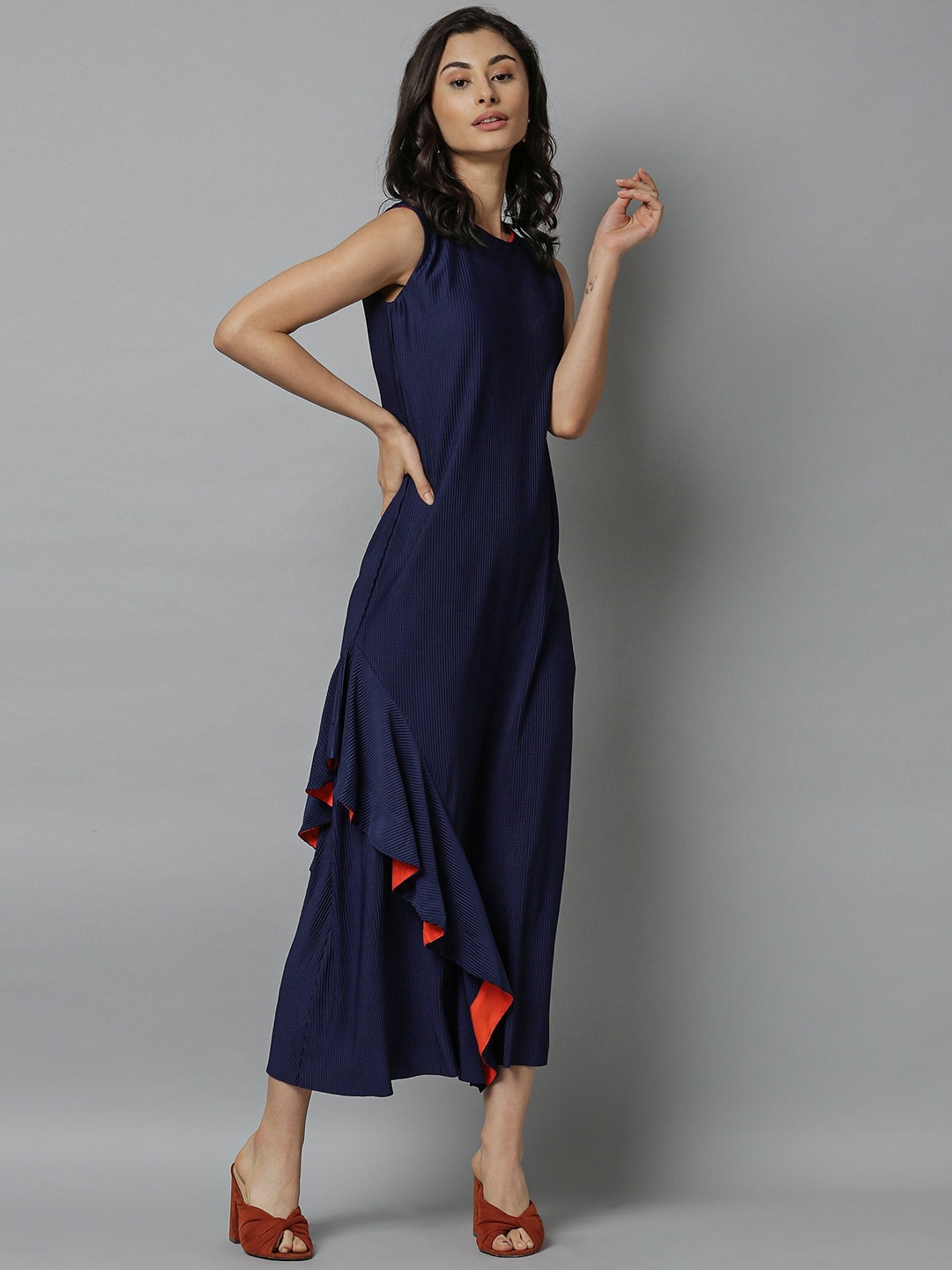 

RAREISM Women Blue Solid Maxi Dress