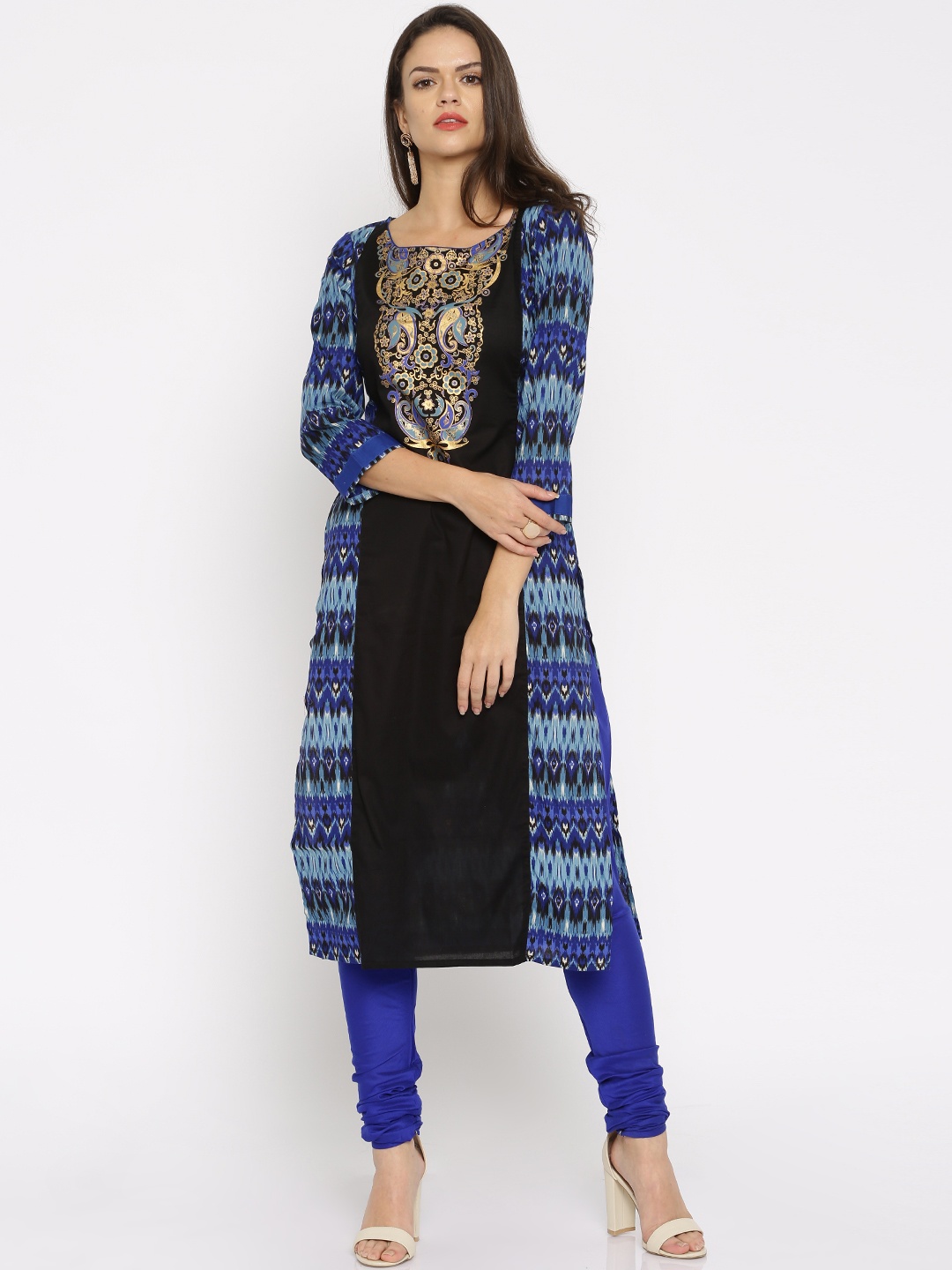 

Vishudh Blue & Black Printed Kurta