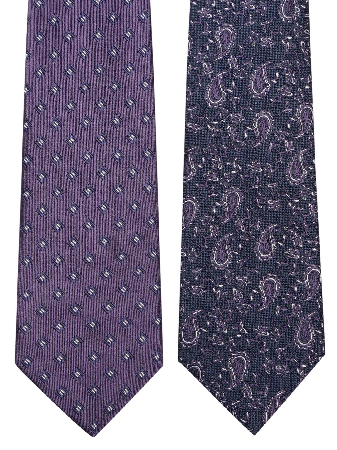 

Marks & Spencer Men Pack of 2 Woven Design Board Ties, Purple