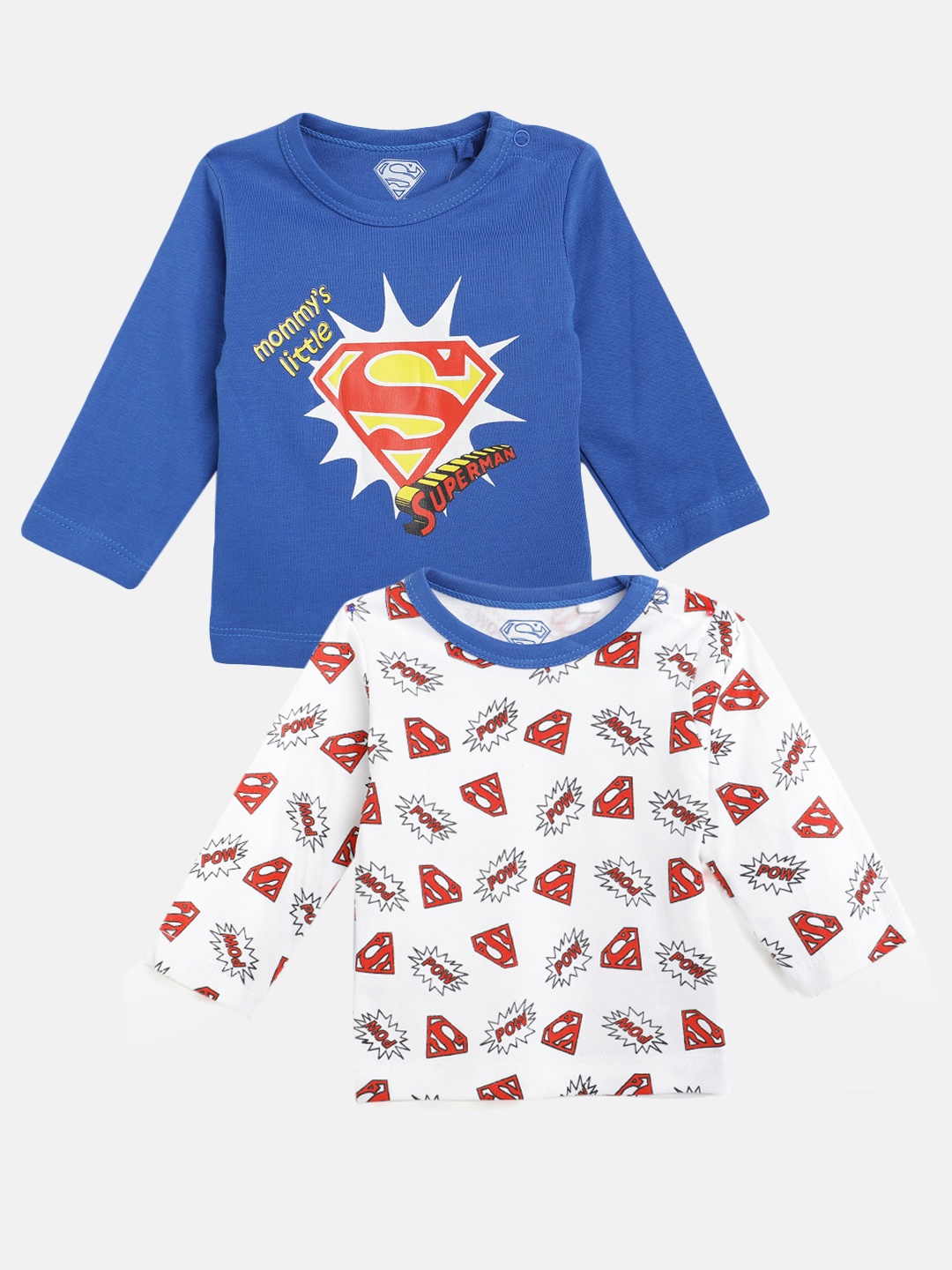 

Moms Love Infant Boys Pack of 2 Assorted Round Neck Pure Cotton T-shirts