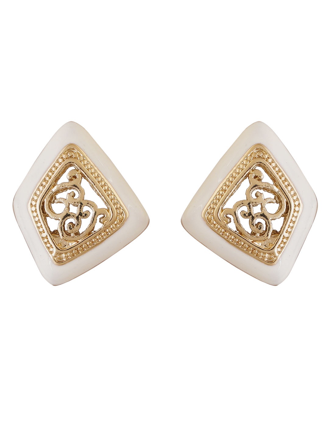 

Estele Gold-Plated Crescent Shaped Chandbalis, White