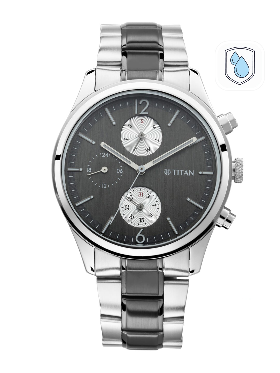 

Titan Men Charcoal Analogue Watch