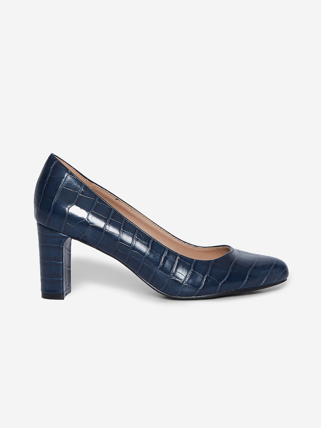 

DOROTHY PERKINS Women Navy Blue Croc-Textured Pumps