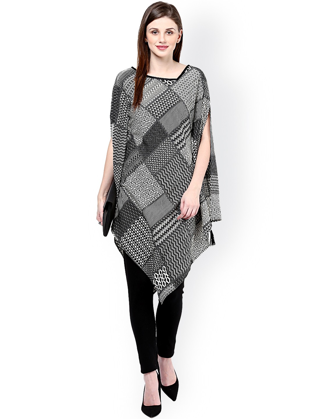 

Taurus Grey Printed Kaftan Top