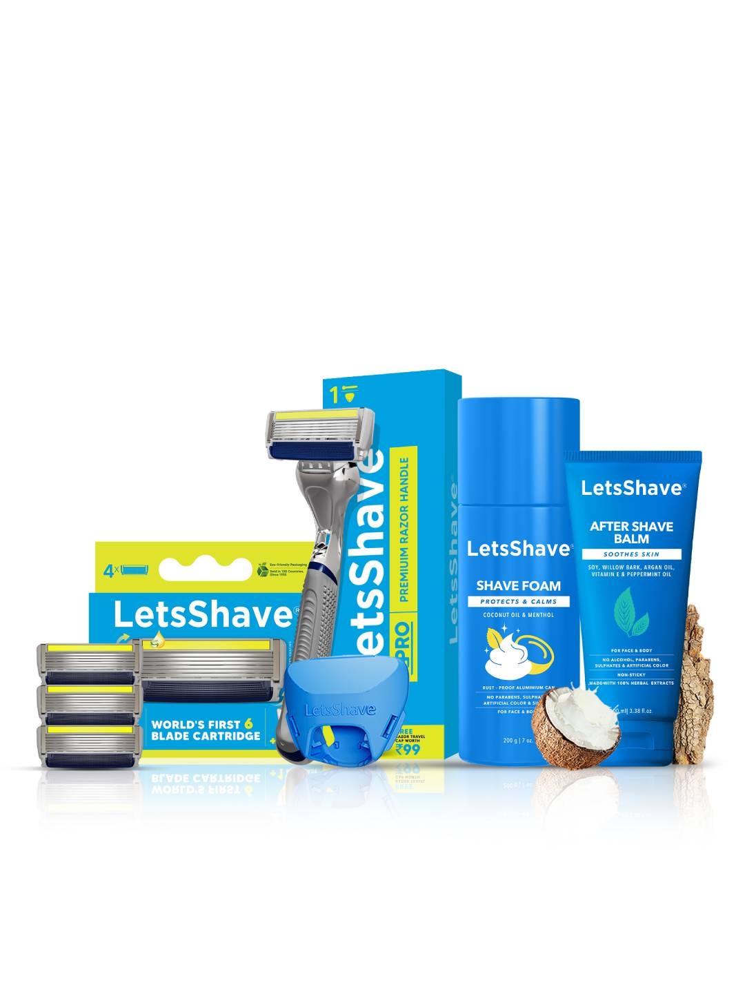 

LetsShave Pro 6 Plus Face & Head Shaving Razor Shaving Kit, Yellow