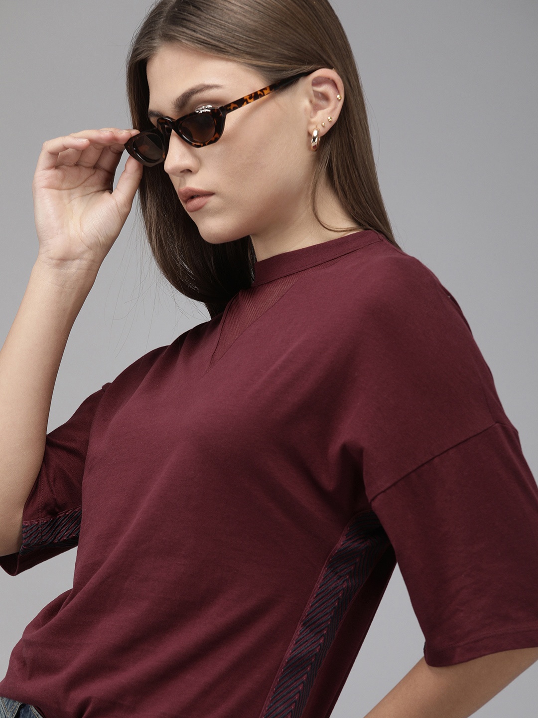 

Roadster Women Maroon Solid Top