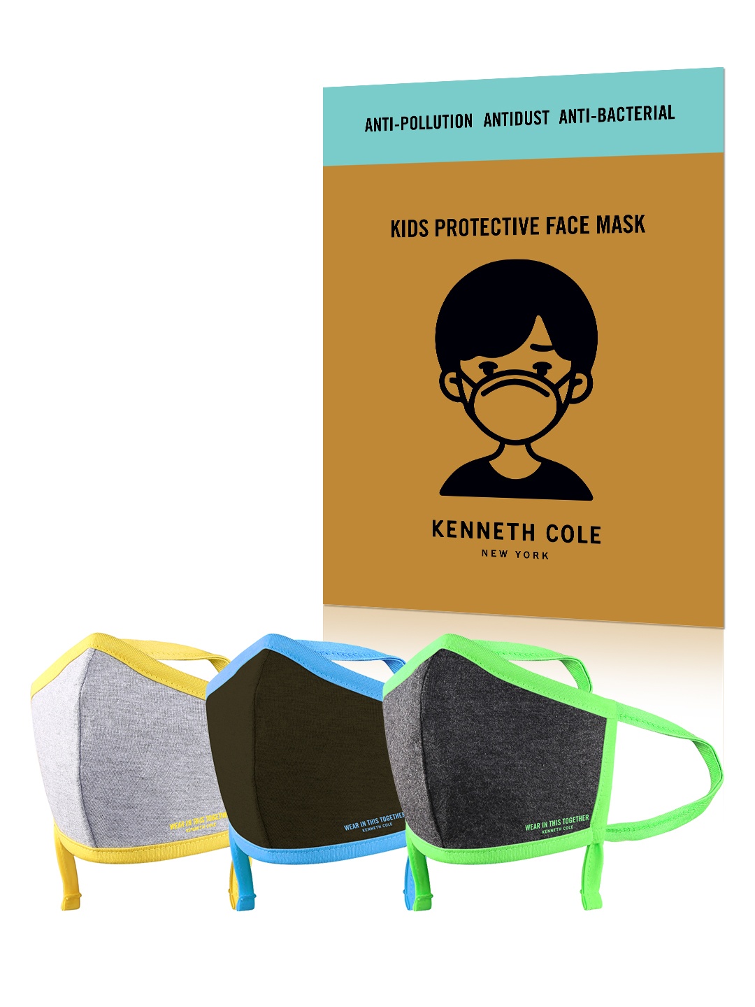 

Kenneth Cole Kids 3 Pcs 6 Ply Reusable Cloth Masks, Multi