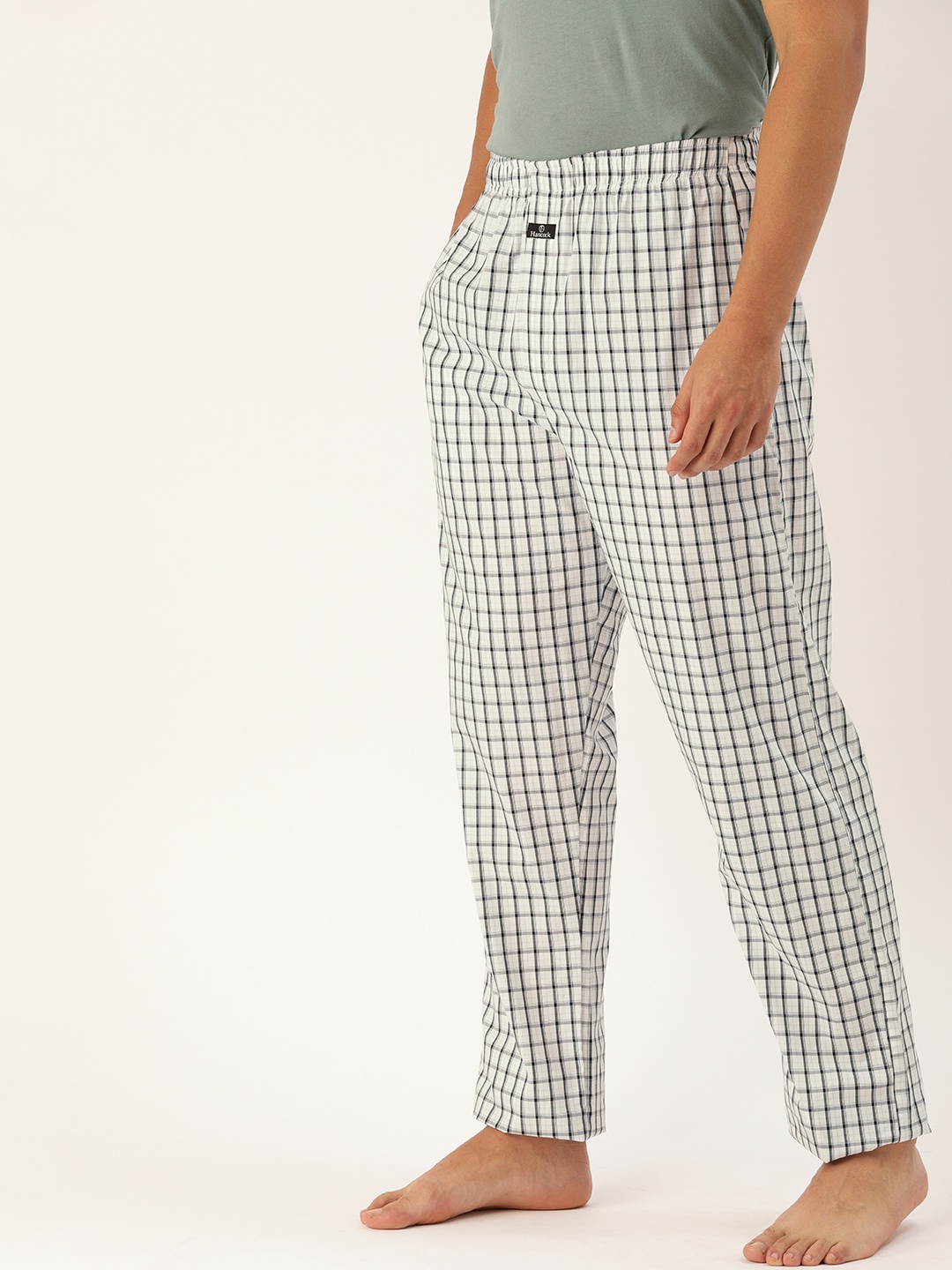 

Hancock Men White & Black Checked Lounge Pants