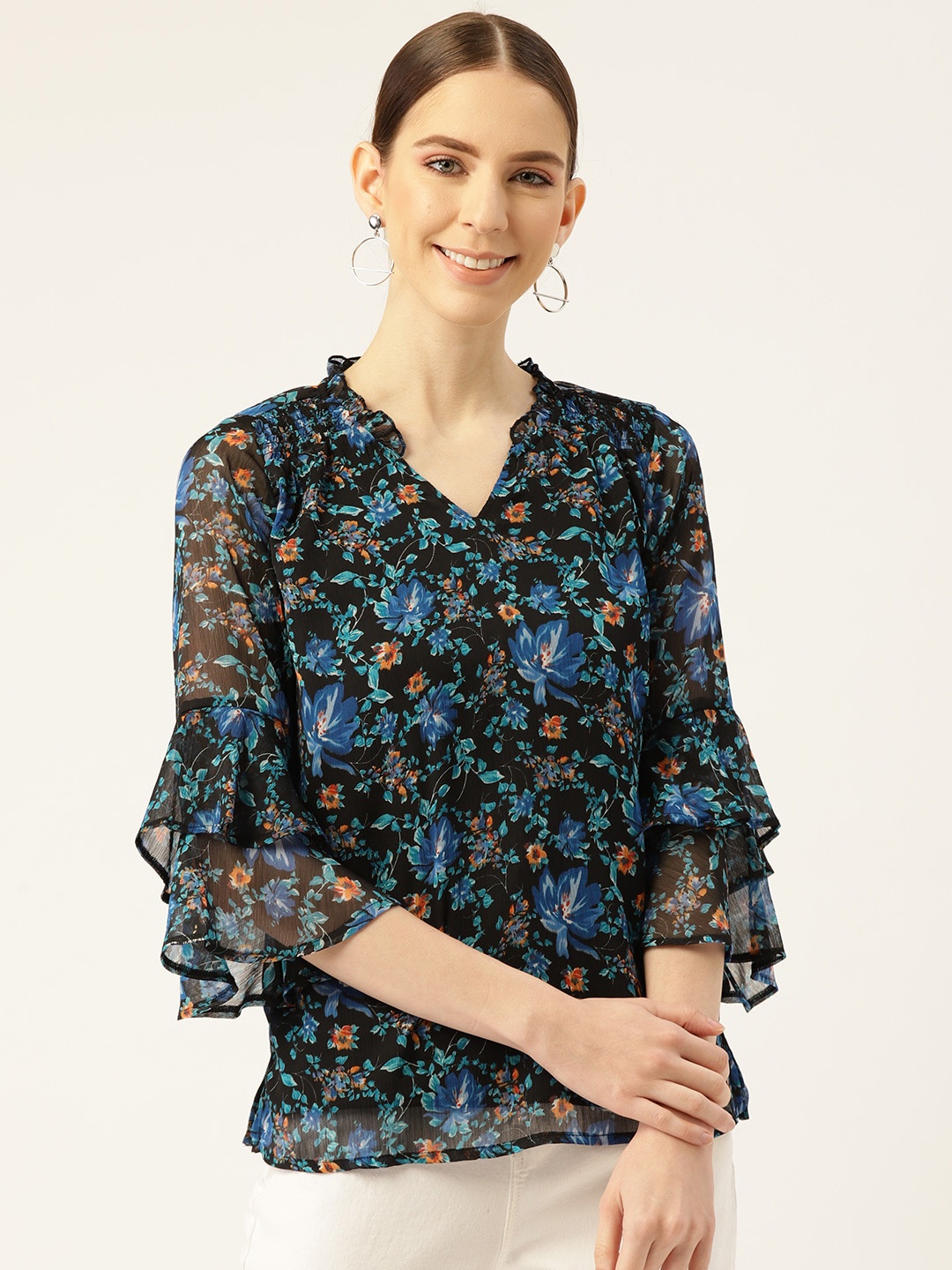 

Off Label Women Navy Blue Printed Top