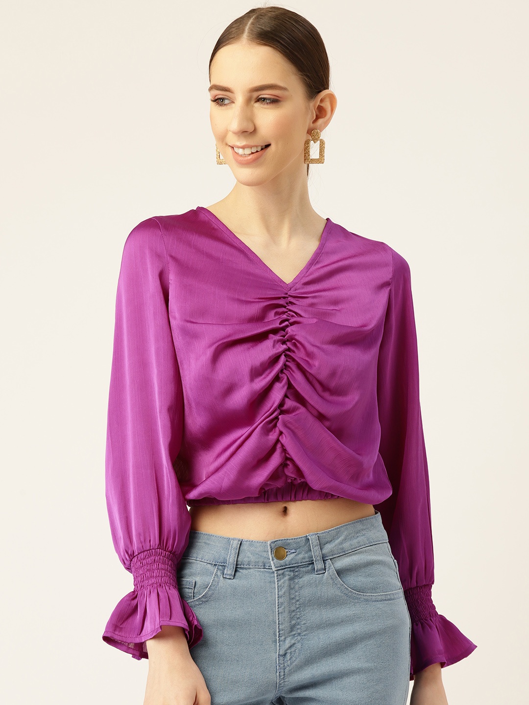 

Off Label Women Purple Solid Top