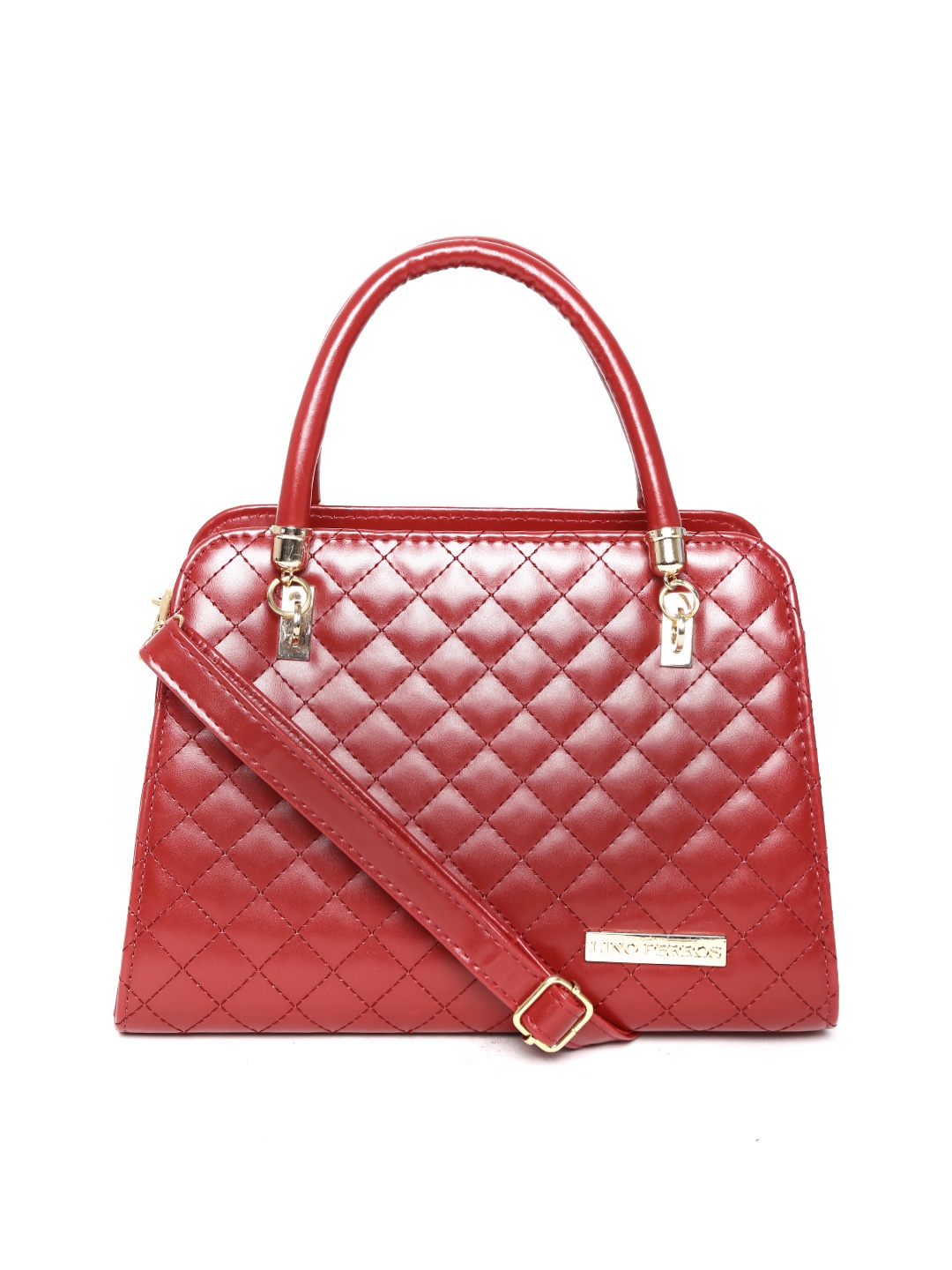 

Lino Perros Red Quilted Handbag with Sling Strap