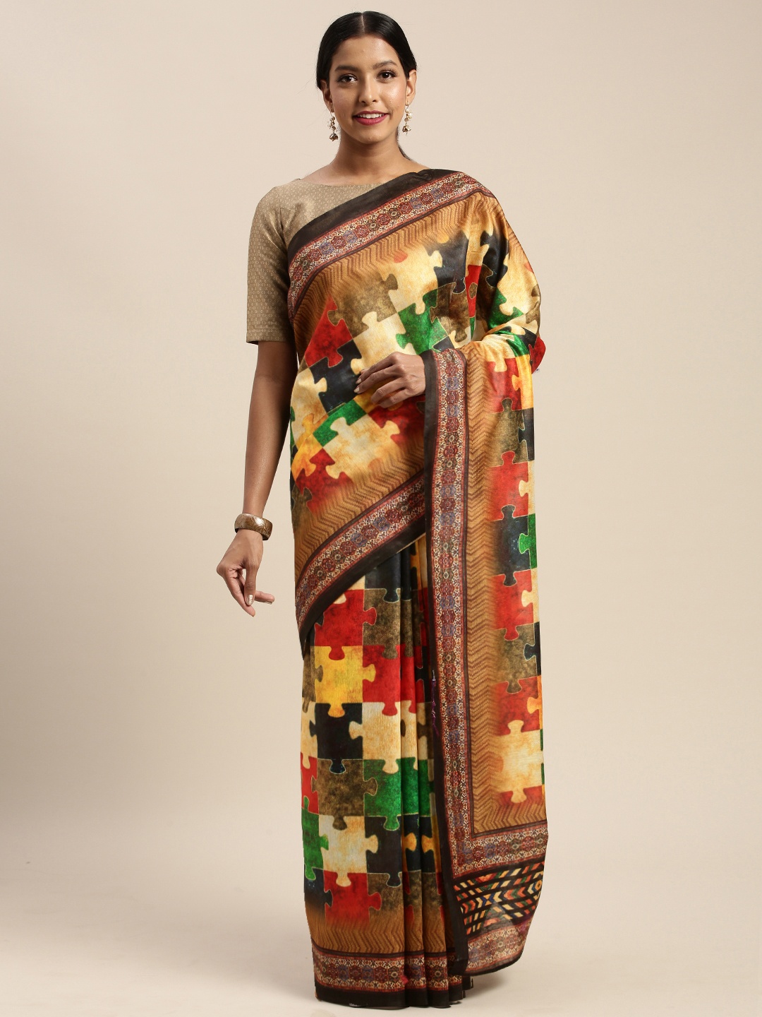 

Mirchi Fashion Multicoloured Printed Pure Cotton Saree, Multi