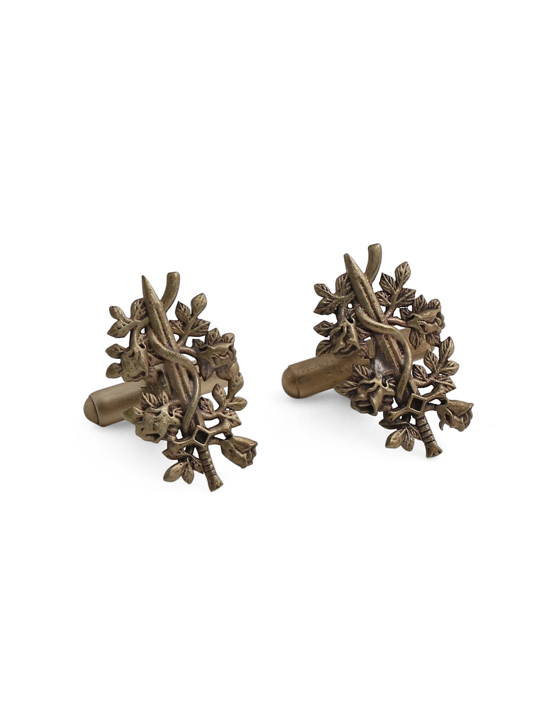 

COSA NOSTRAA Antique Gold-Toned The Sword Textured Cufflinks