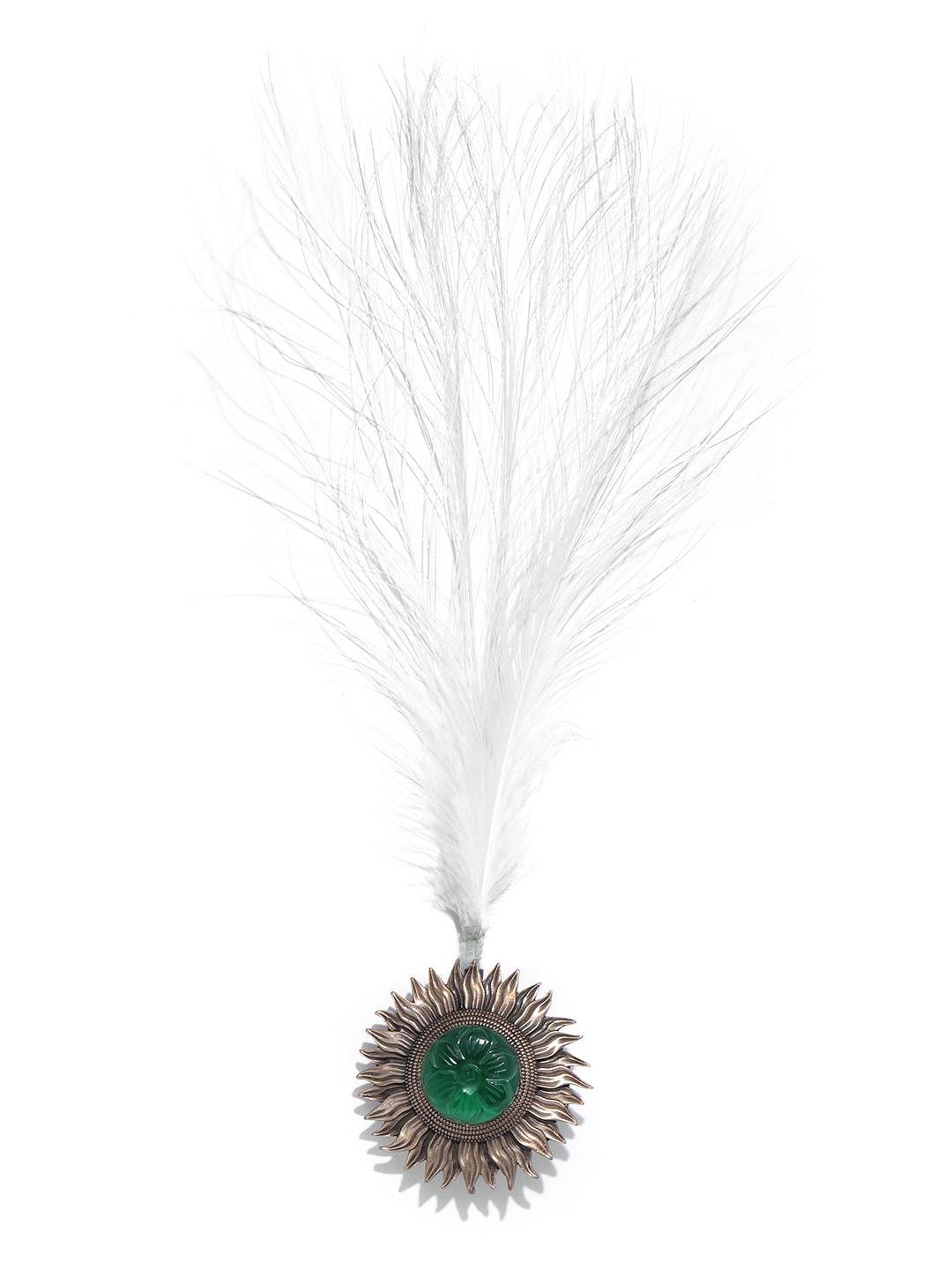 

COSA NOSTRAA Green & Antique Gold-Toned Brass Plated The Bloomed Sunflower Kalangi