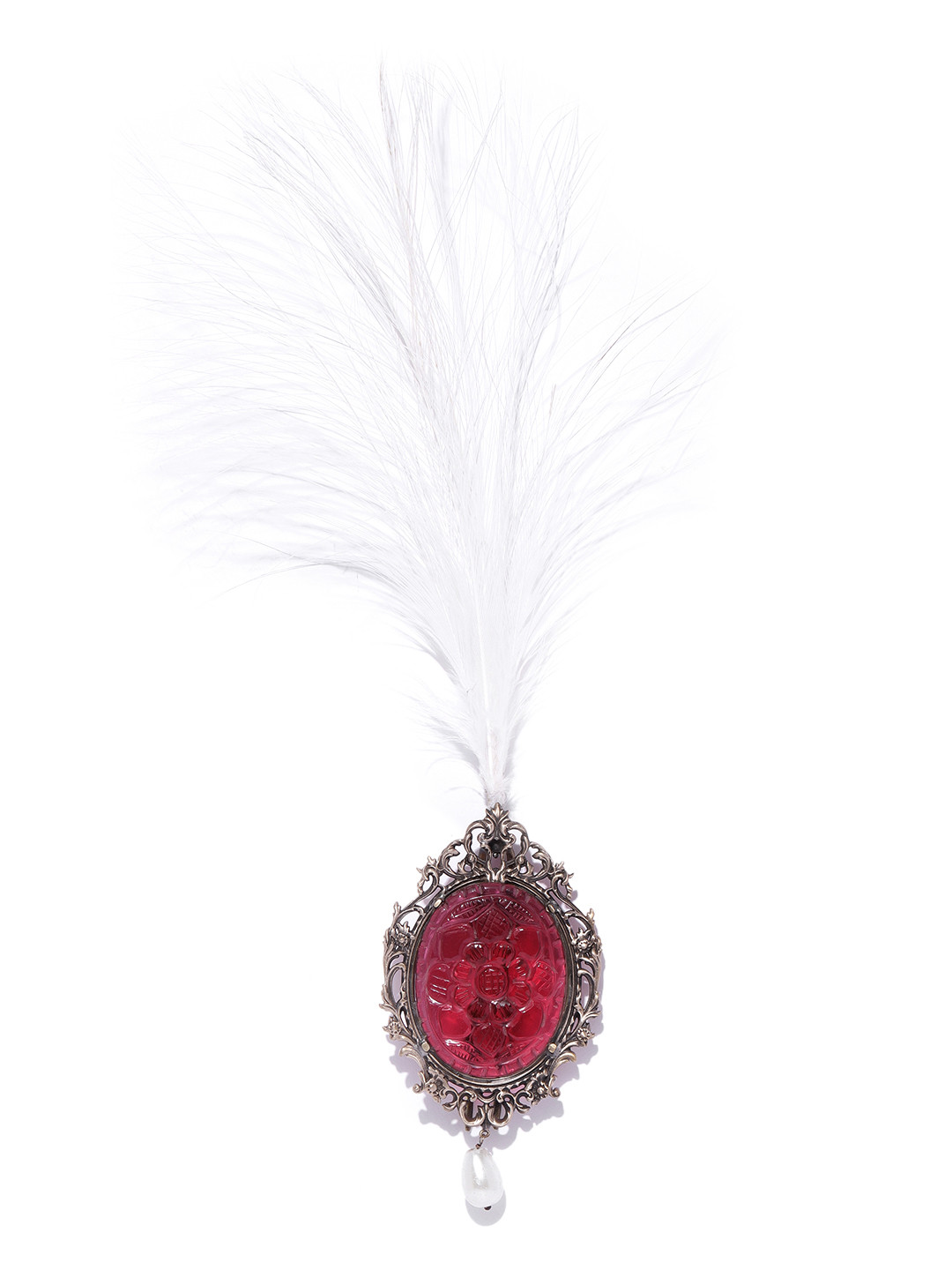 

COSA NOSTRAA Men Pink & Antique Gold-Toned Stone Studded The Royal Souvenir Kalangi