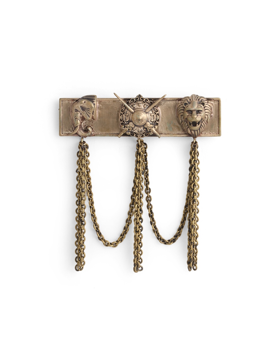 

COSA NOSTRAA Men Antique Gold-Toned The Maharaja Chained Statement Brooch