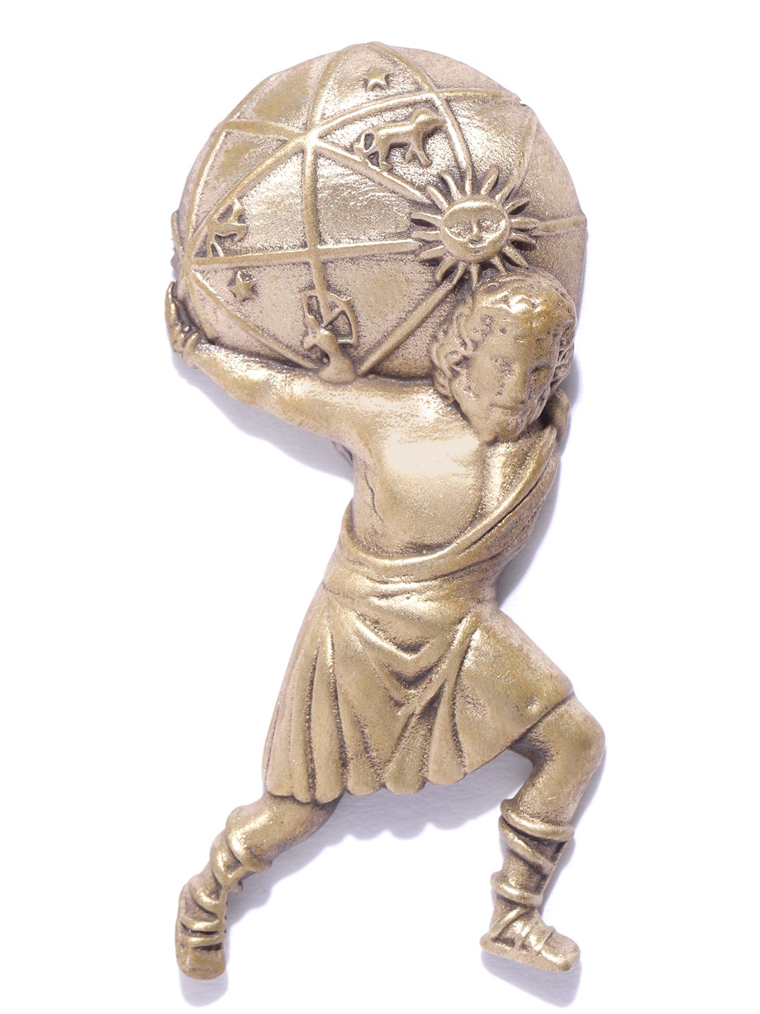

COSA NOSTRAA Men Antique Gold-Toned The Atlas Shaped Brooch