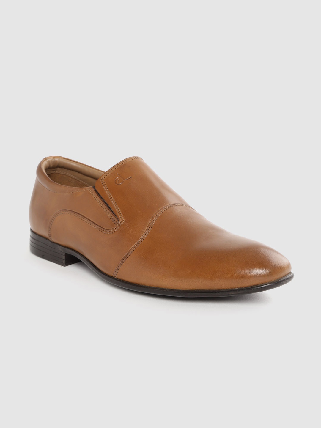 

CLOG LONDON Men Tan Brown Leather Formal Slip Ons