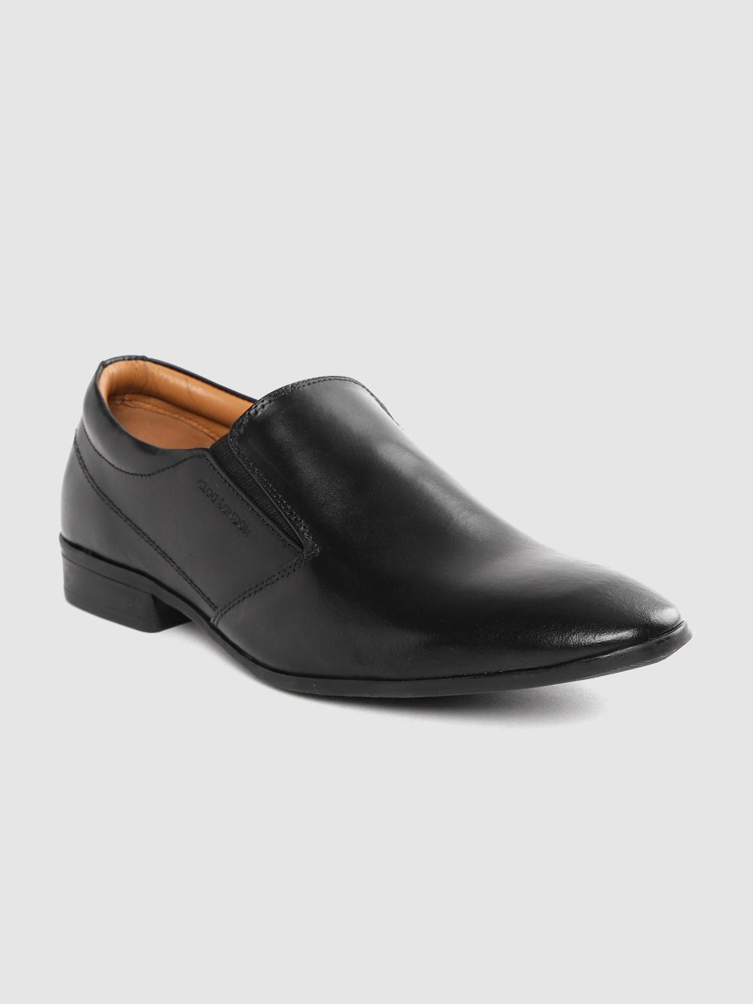 

CLOG LONDON Men Black Solid Leather Formal Slip-Ons